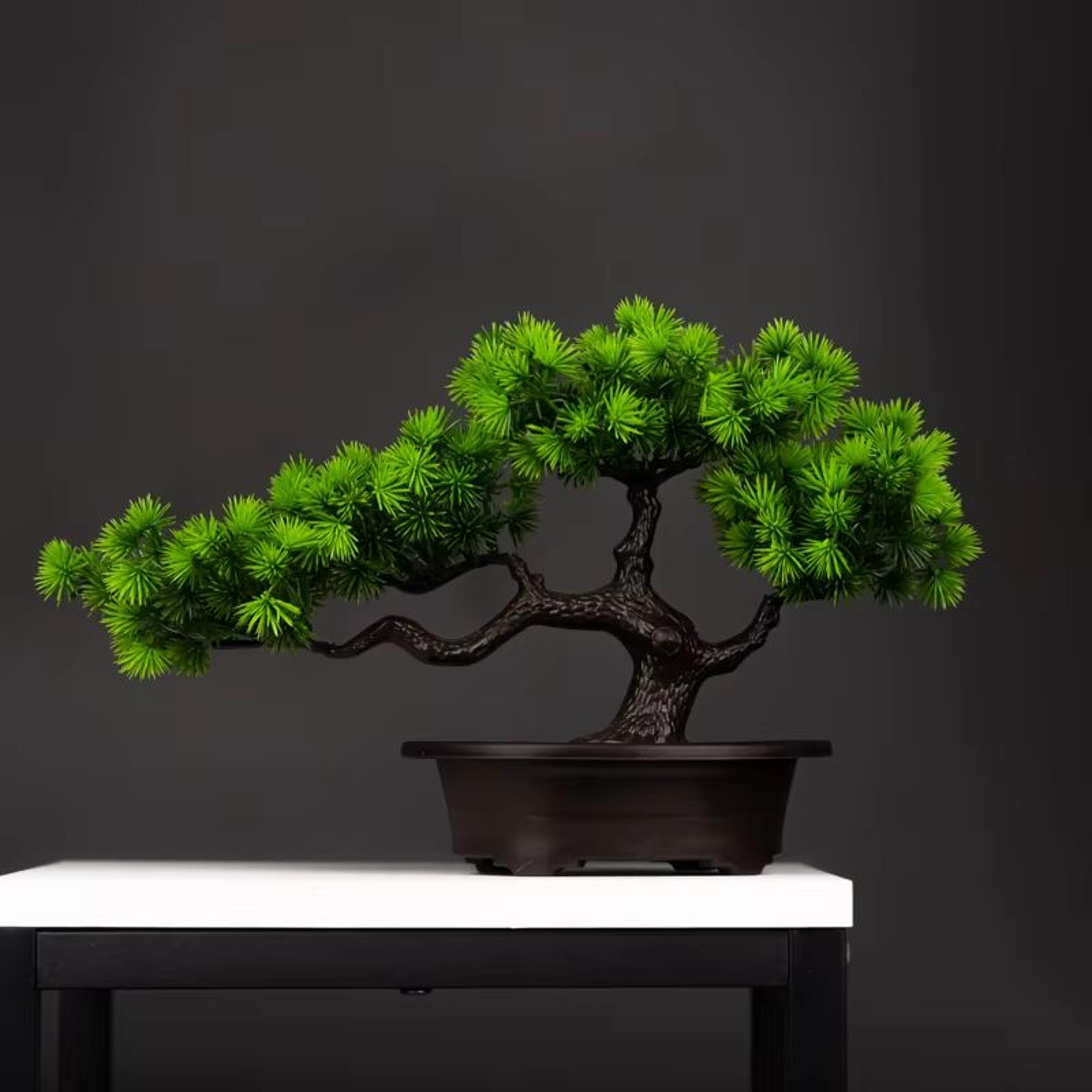 10.63in artificial pine bonsai tree desktop decoration faux plant ornament
