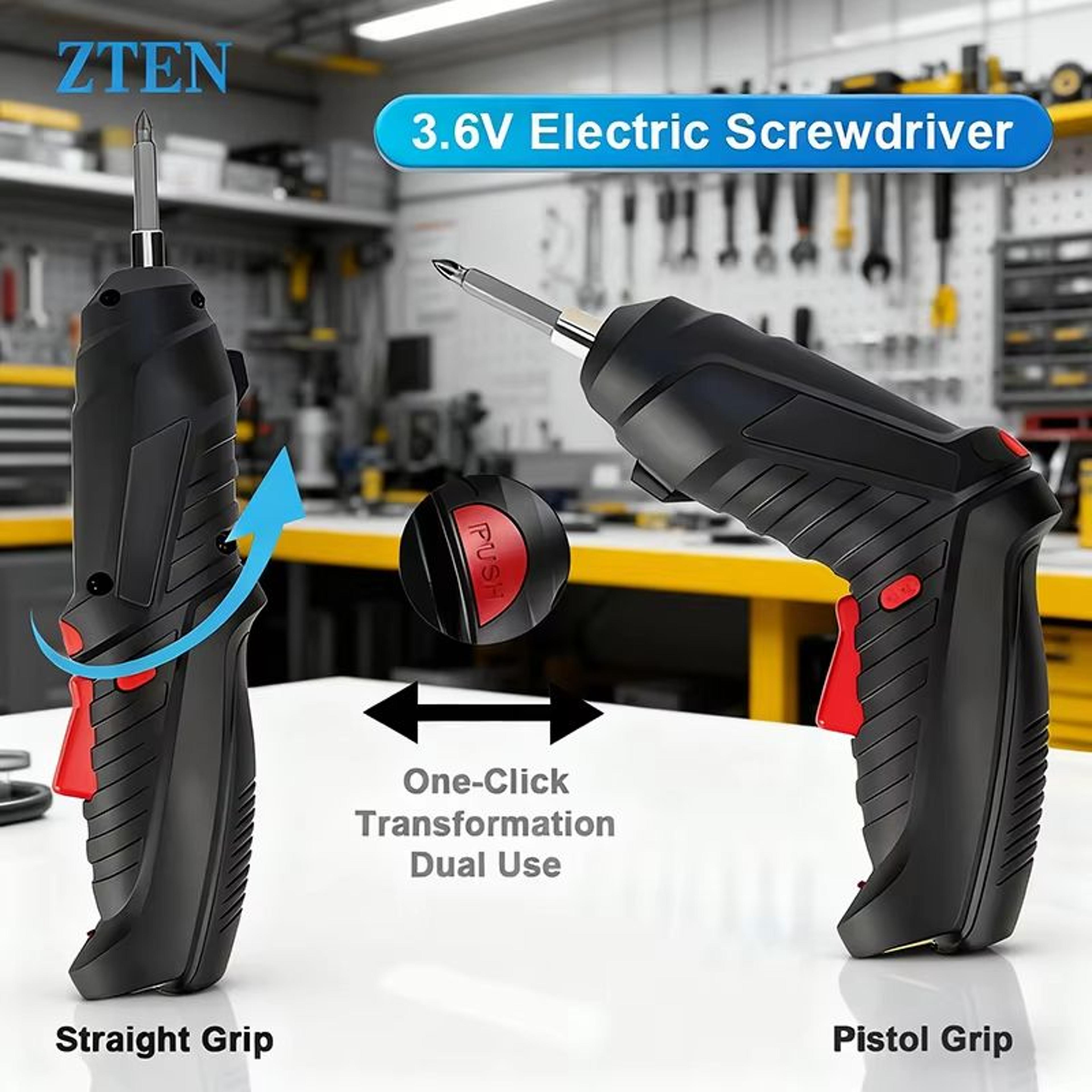 47-piece rechargeable cordless electric screwdriver & mini drill set