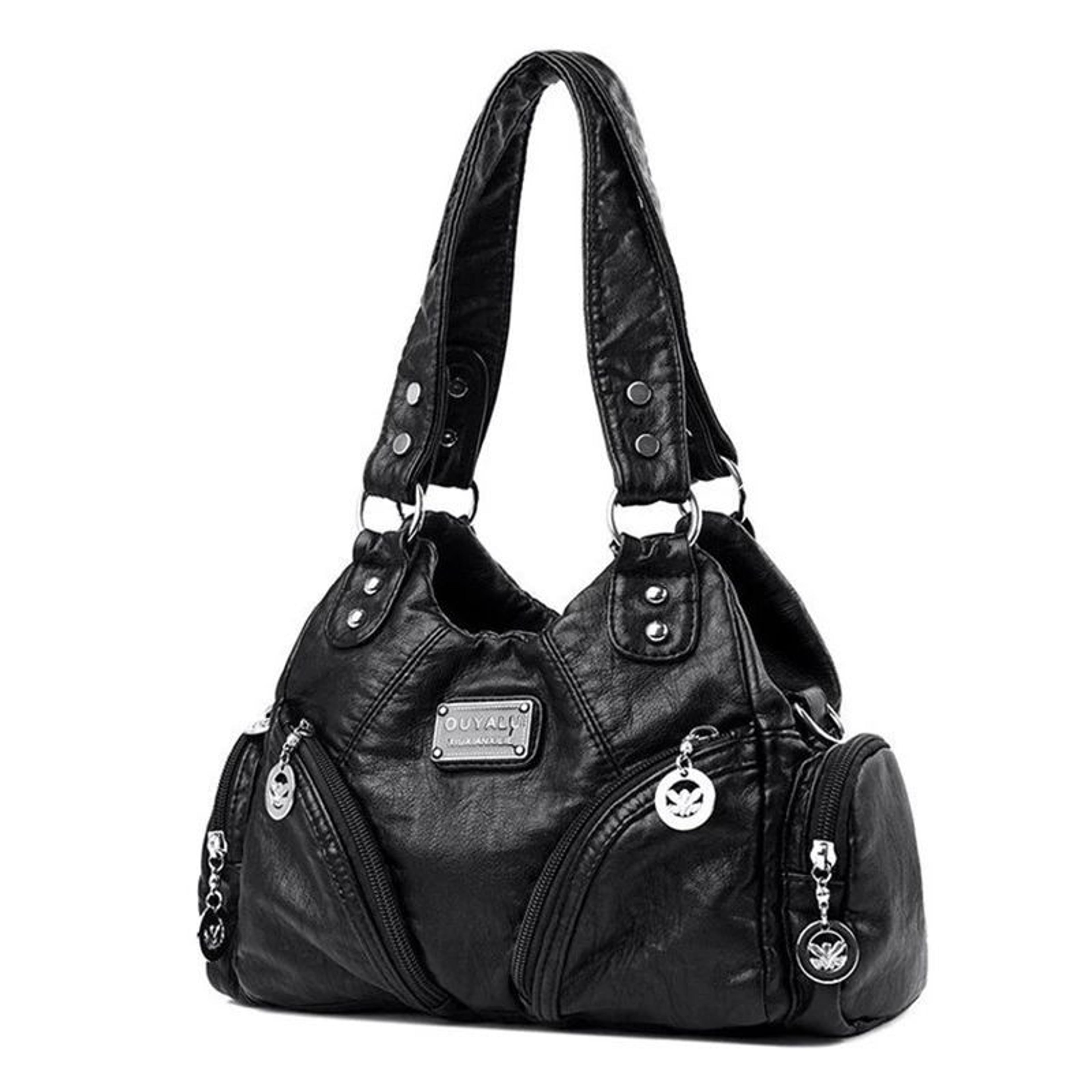 luxury soft pu leather mini motorcycle shoulder bag for women