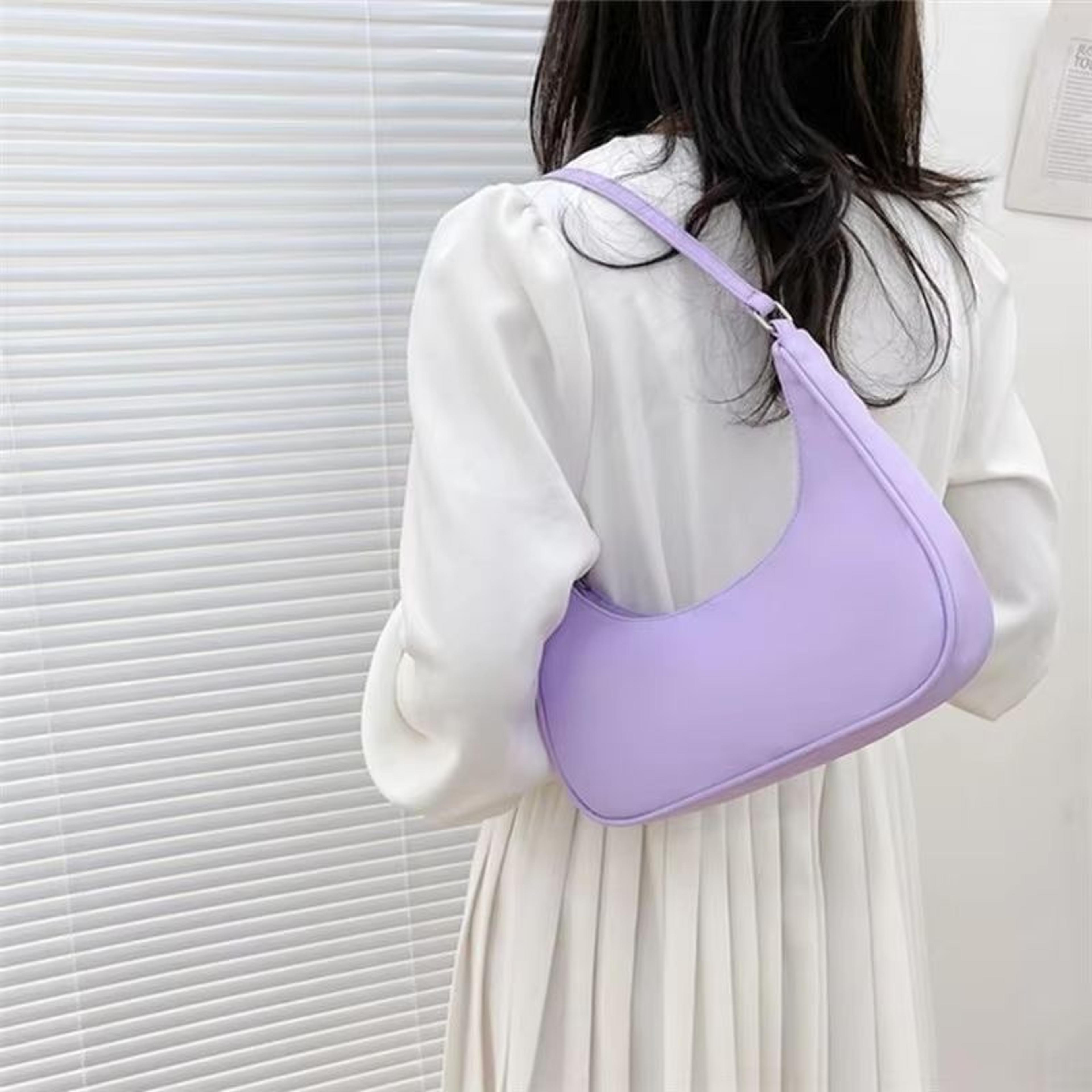 stylish solid color underarm shoulder tote bag for women
