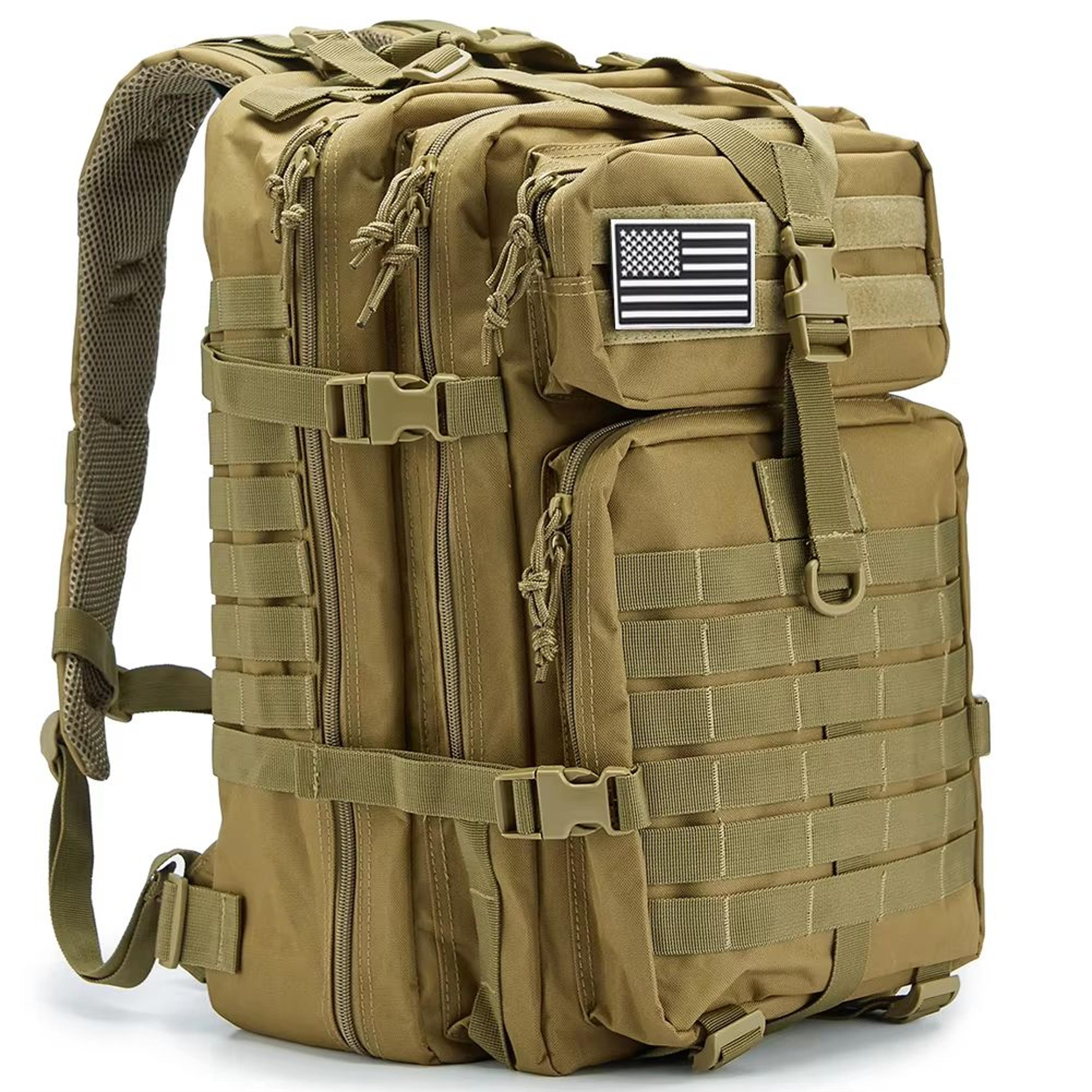 45l tactical outdoor backpack with molle edc system for travel, hiking, camping and school