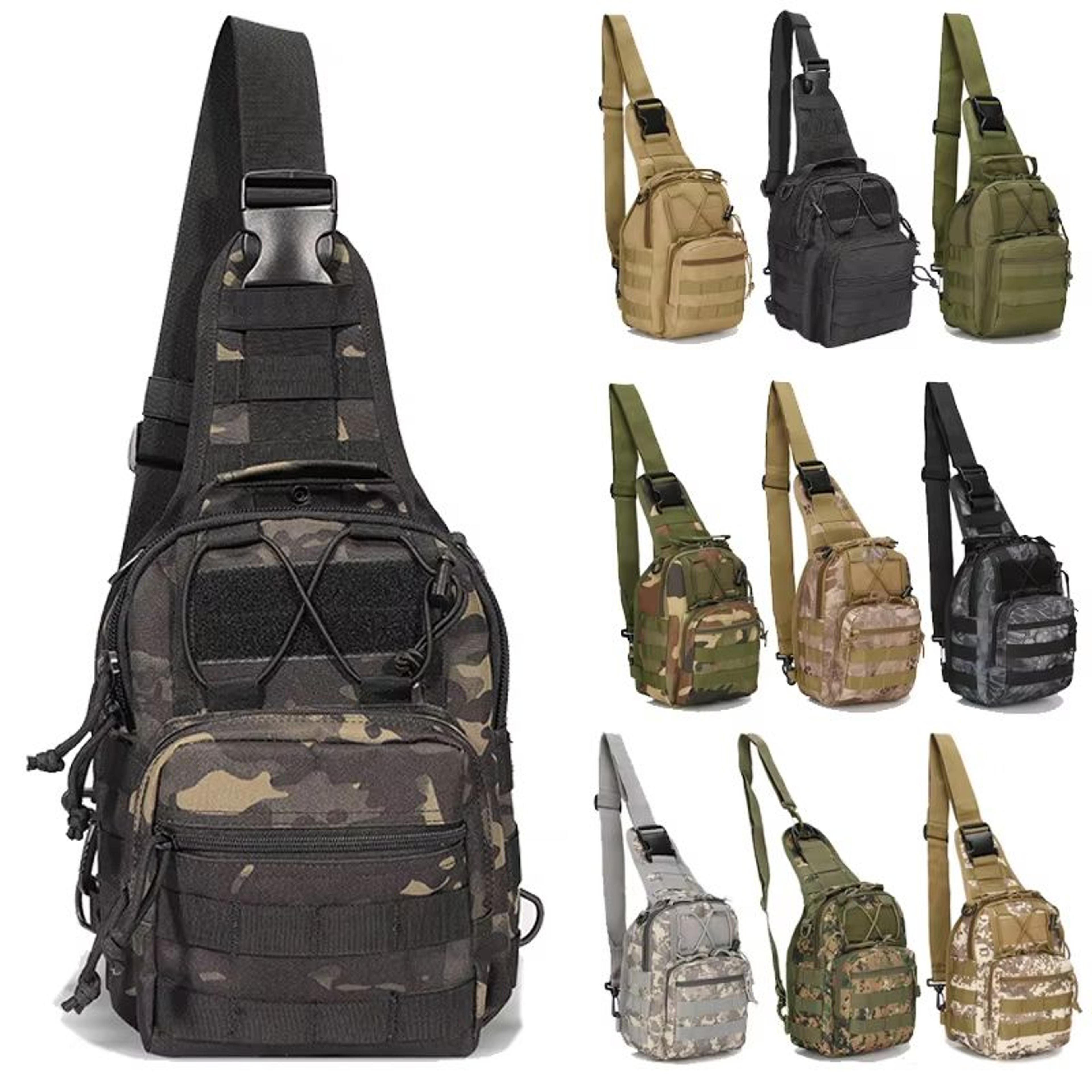 tactical chest bag for men, waterproof edc shoulder sling pack for outdoor, hiking and hunting