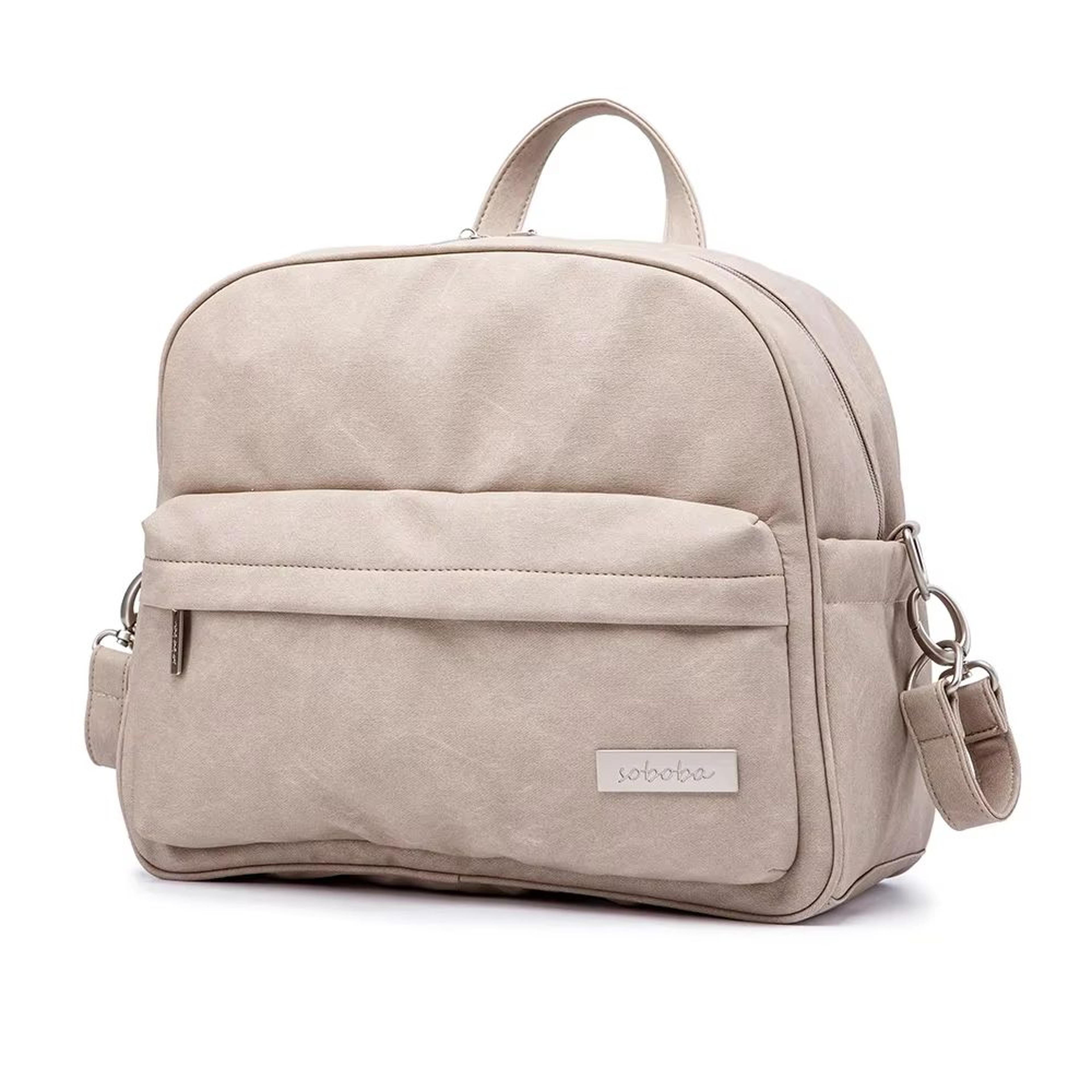 soboba solid fashion waterproof diaper backpack for baby care