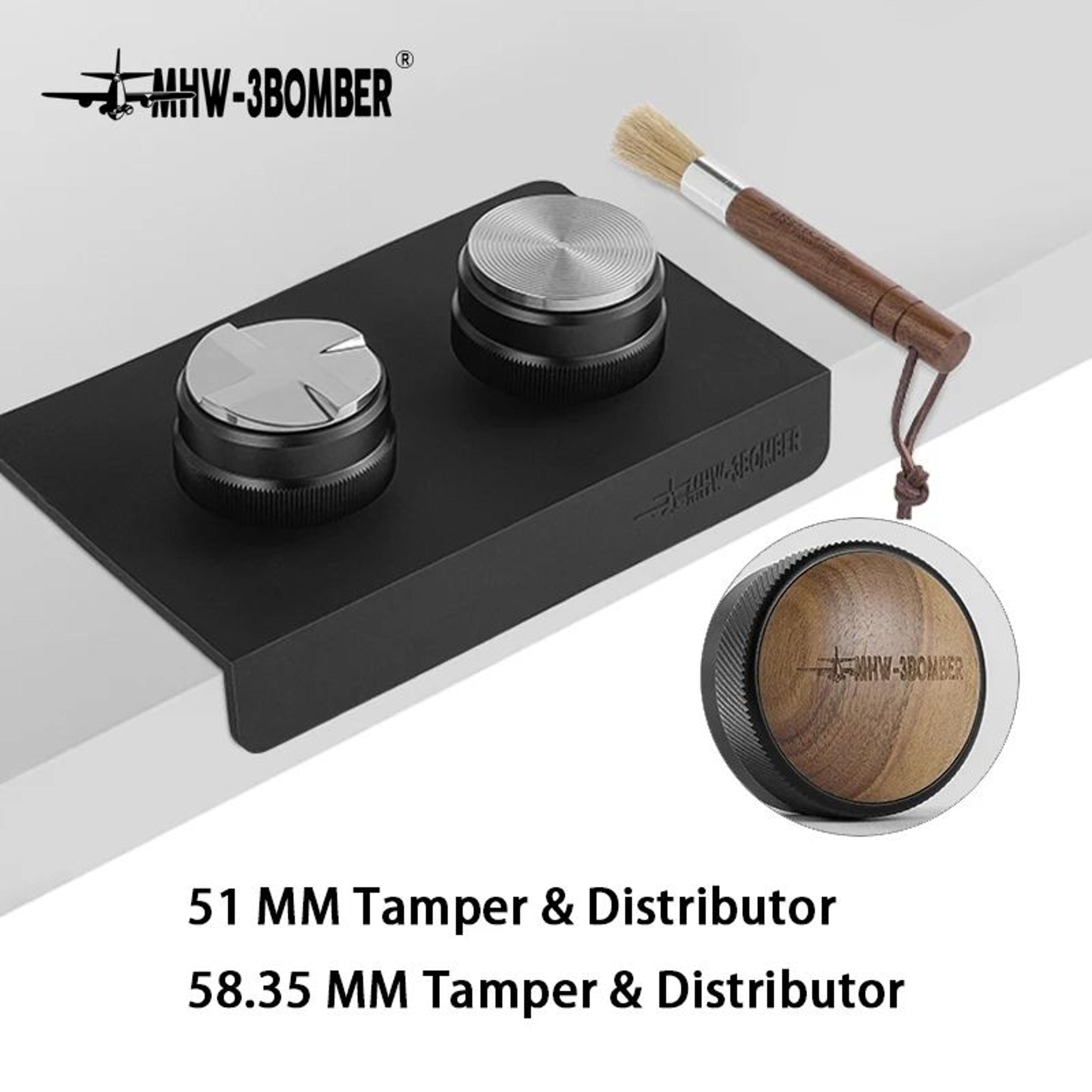 mhw-3bomber espresso tamper and coffee distributor barista tool set (51/53/58 mm)