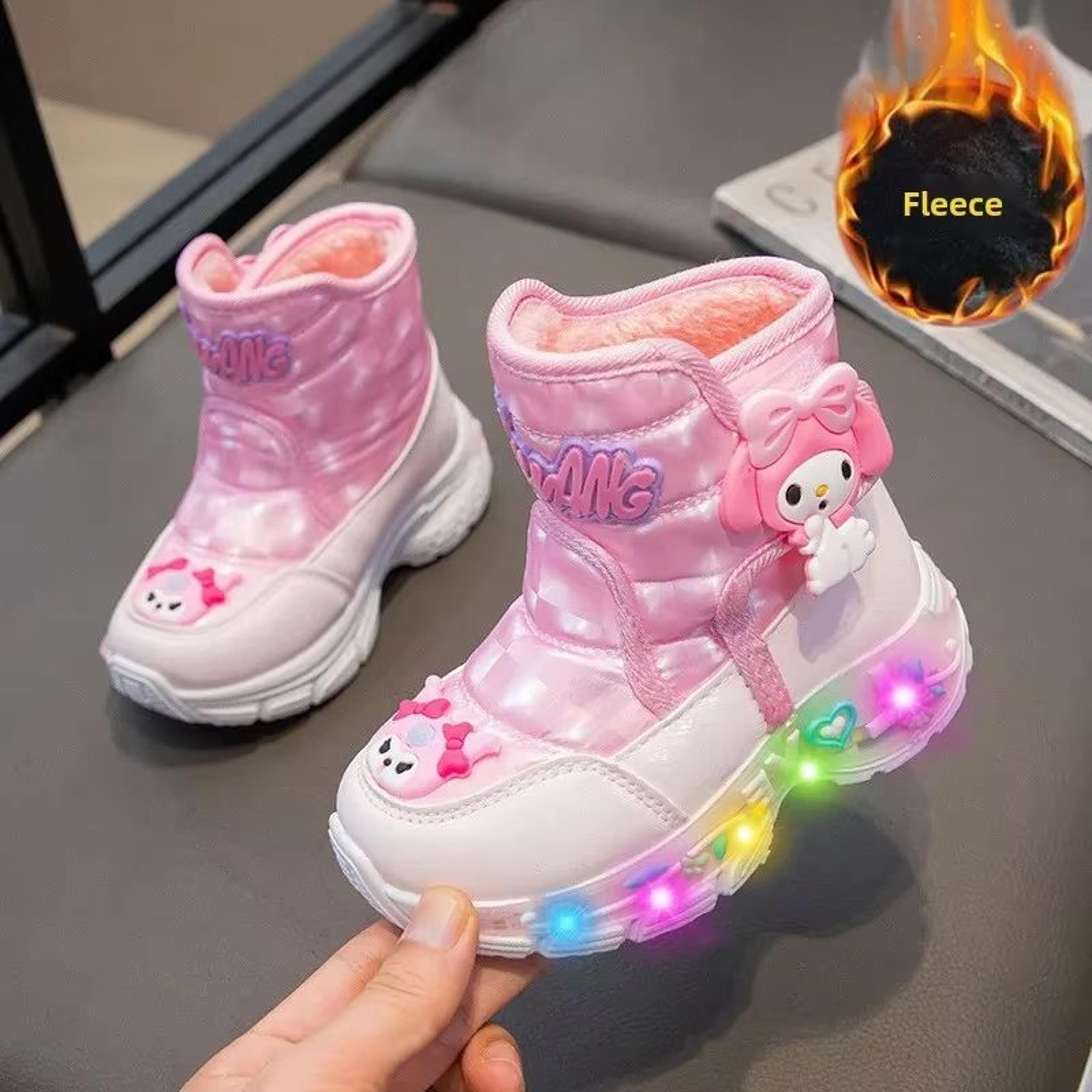 sanrio my melody girls' cartoon snow boots with non-slip warm sole