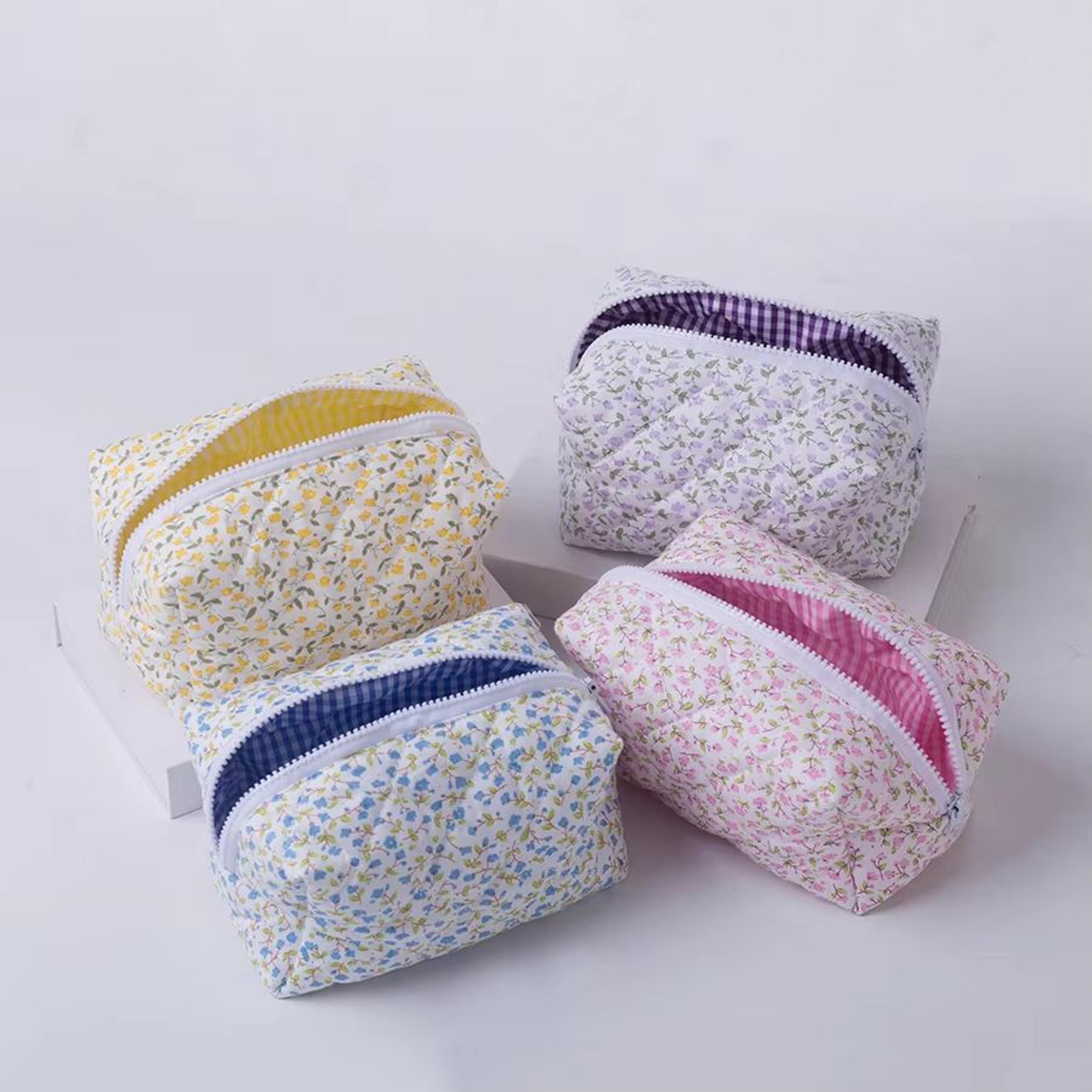floral quilted makeup bag travel organizer pouch
