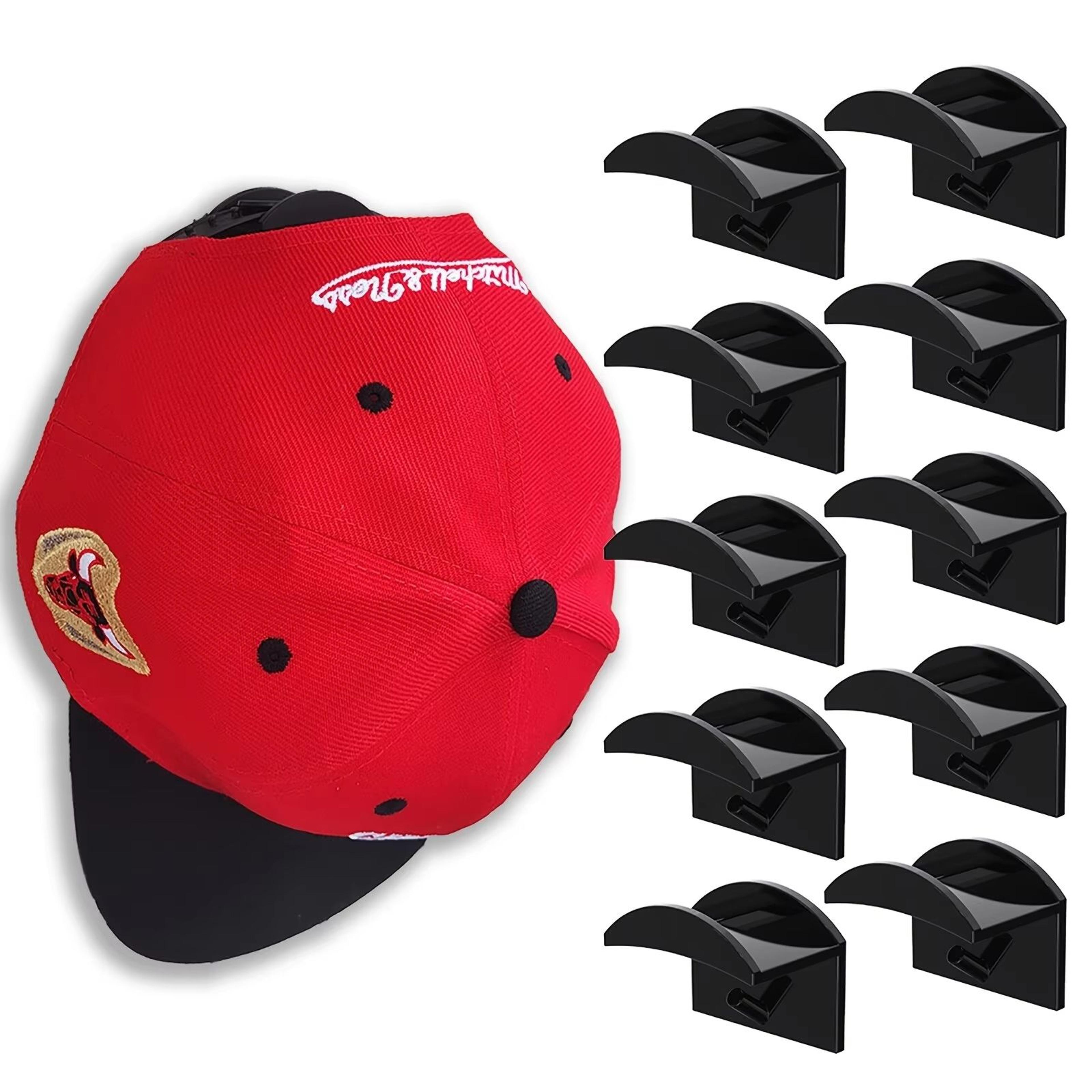 minimalist black hat hook rack – traceless hat hook & multi-use wall hook set