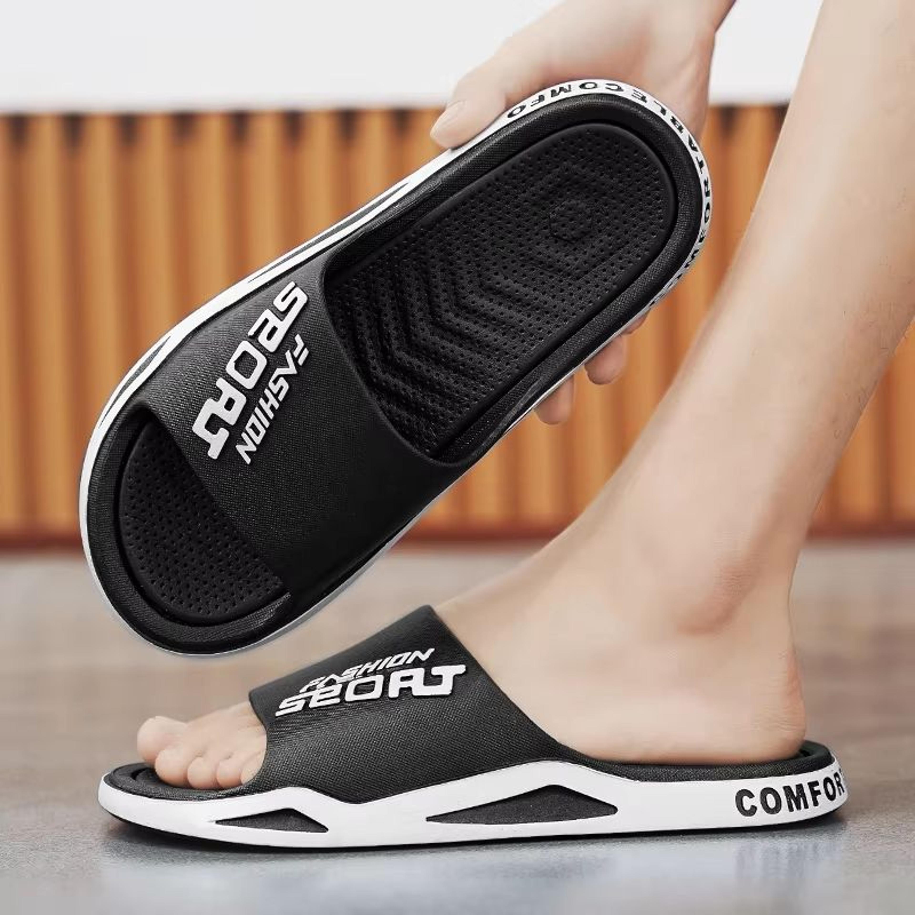 aerofresh men's anti odor sport slides in soft eva for beach shower and everyday wear