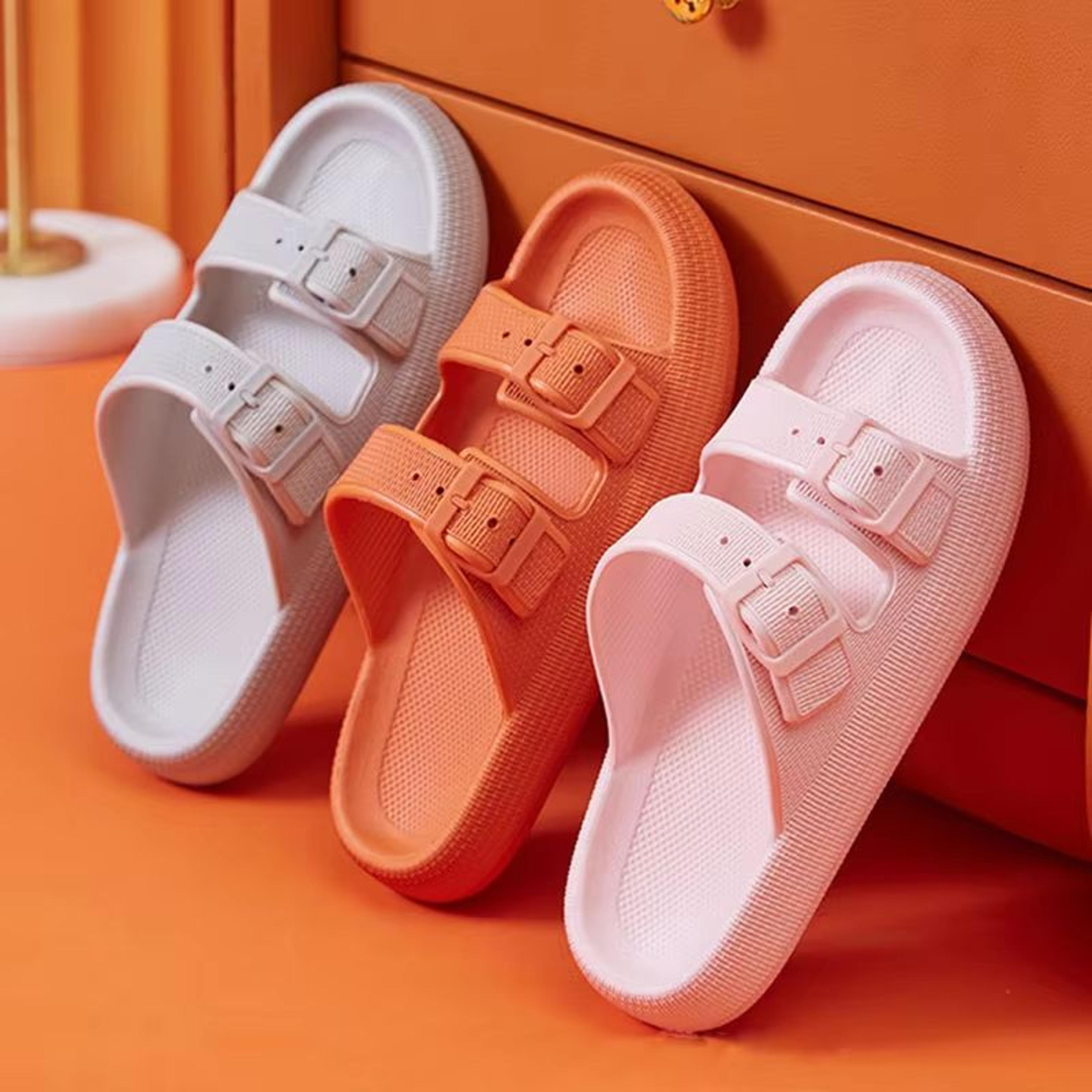 cloudbreeze women's fashion buckle thick platform eva slides non-slip summer sandals
