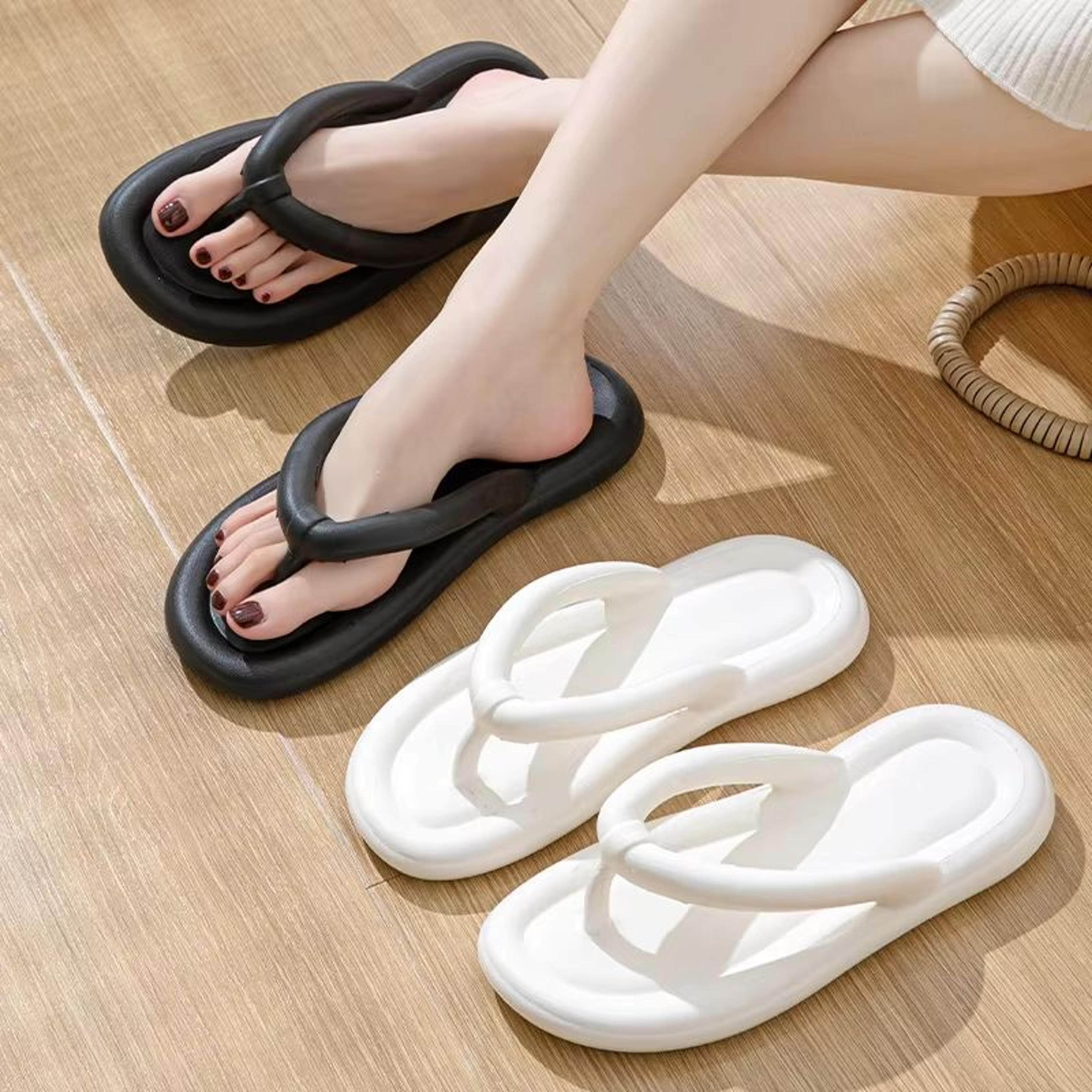 cloudease women;s soft sole eva summer flip flops non-slip thick platform slidess