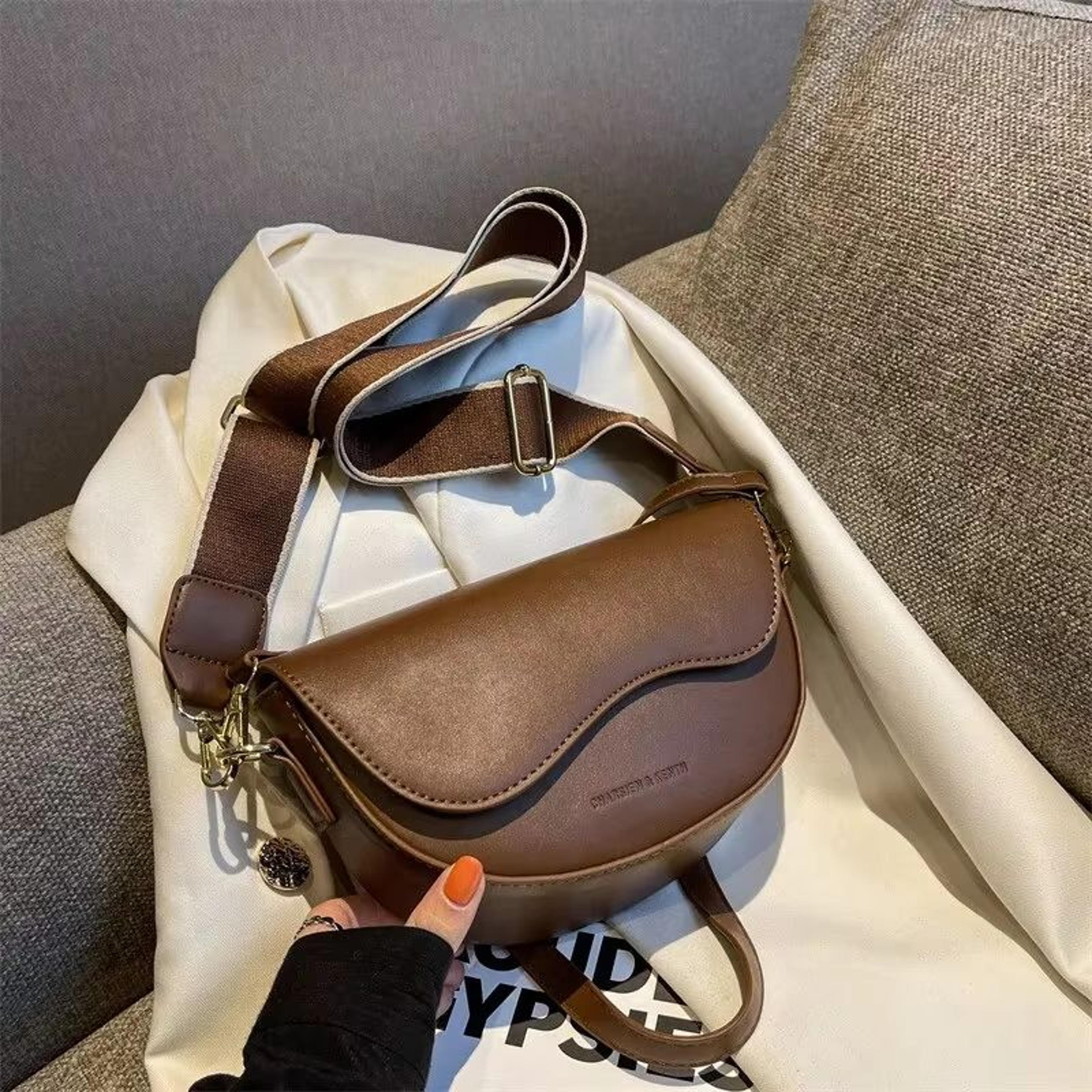 vintage chic pu leather crossbody saddle bag for women