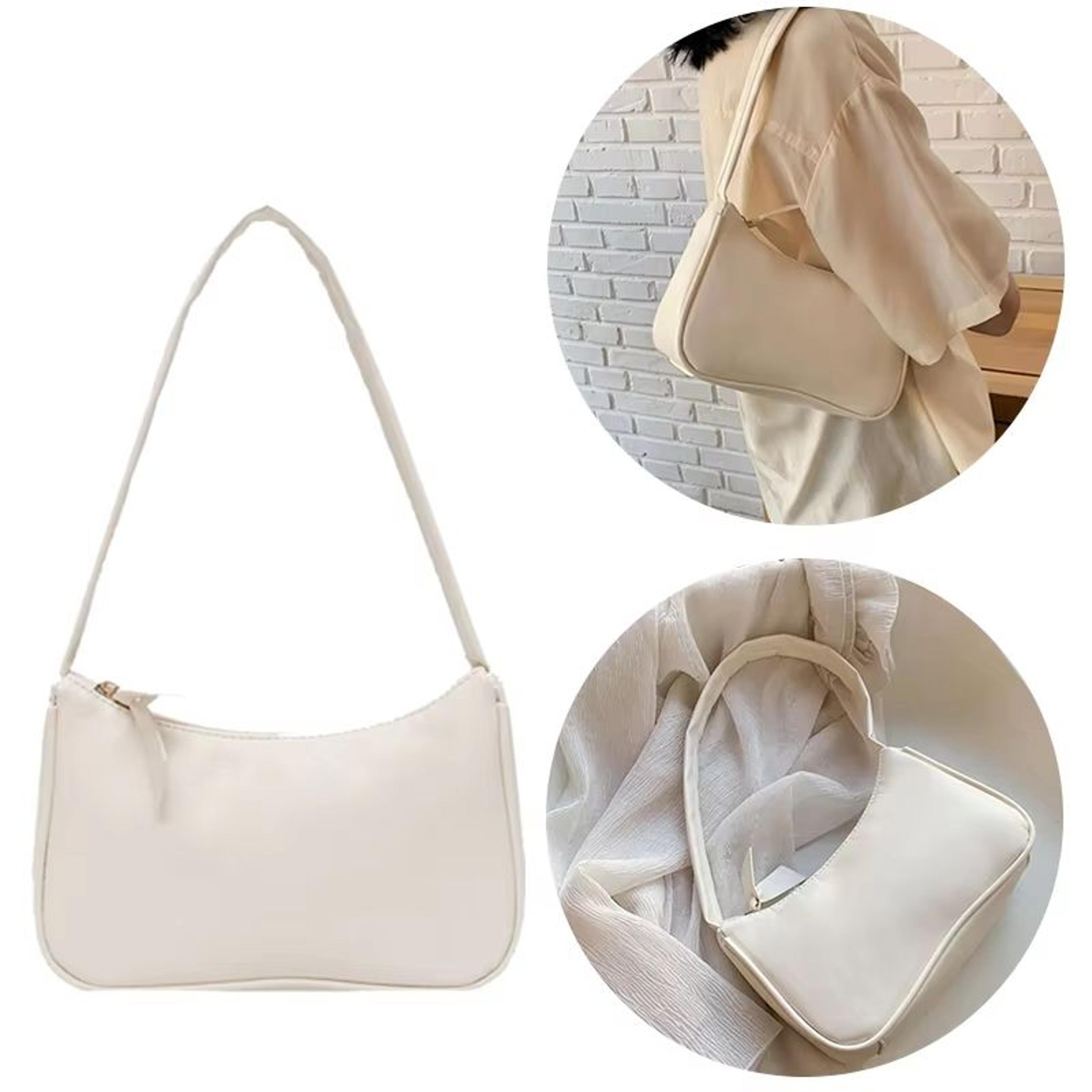 vintagecharm pu leather forearm bag for women – bow accent outdoor handbag