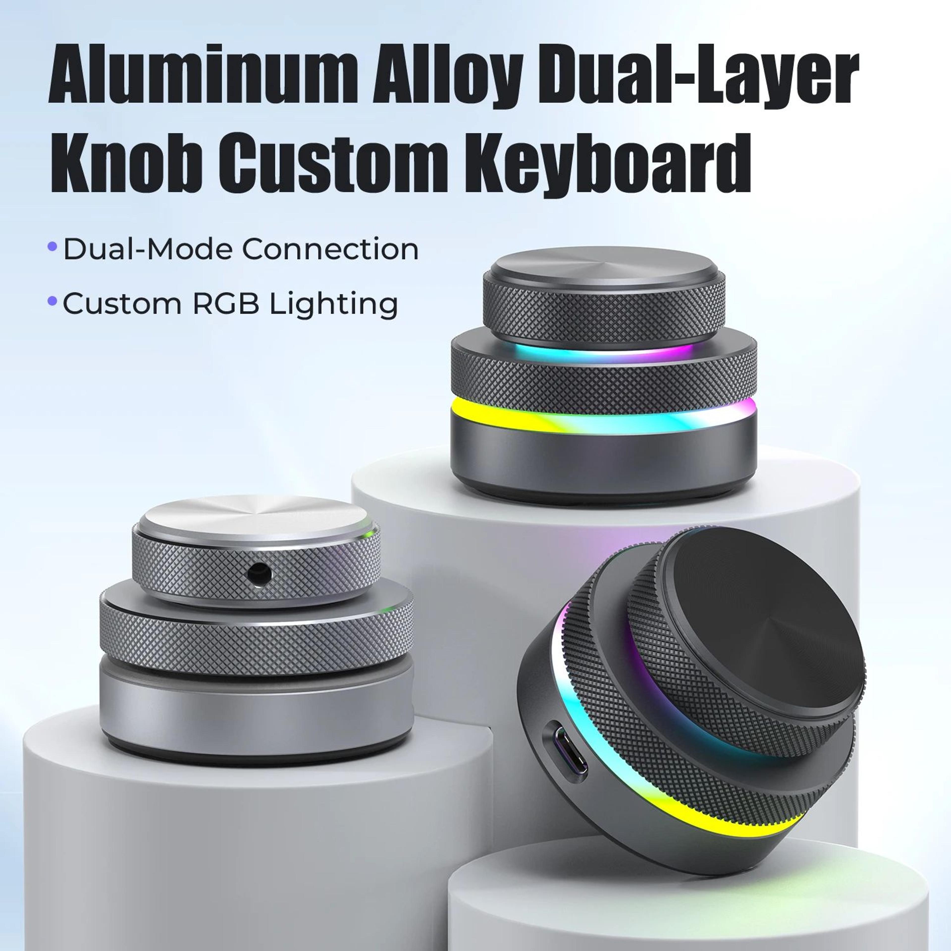 procontrol dual-layer rgb wireless custom keyboard with volume knob
