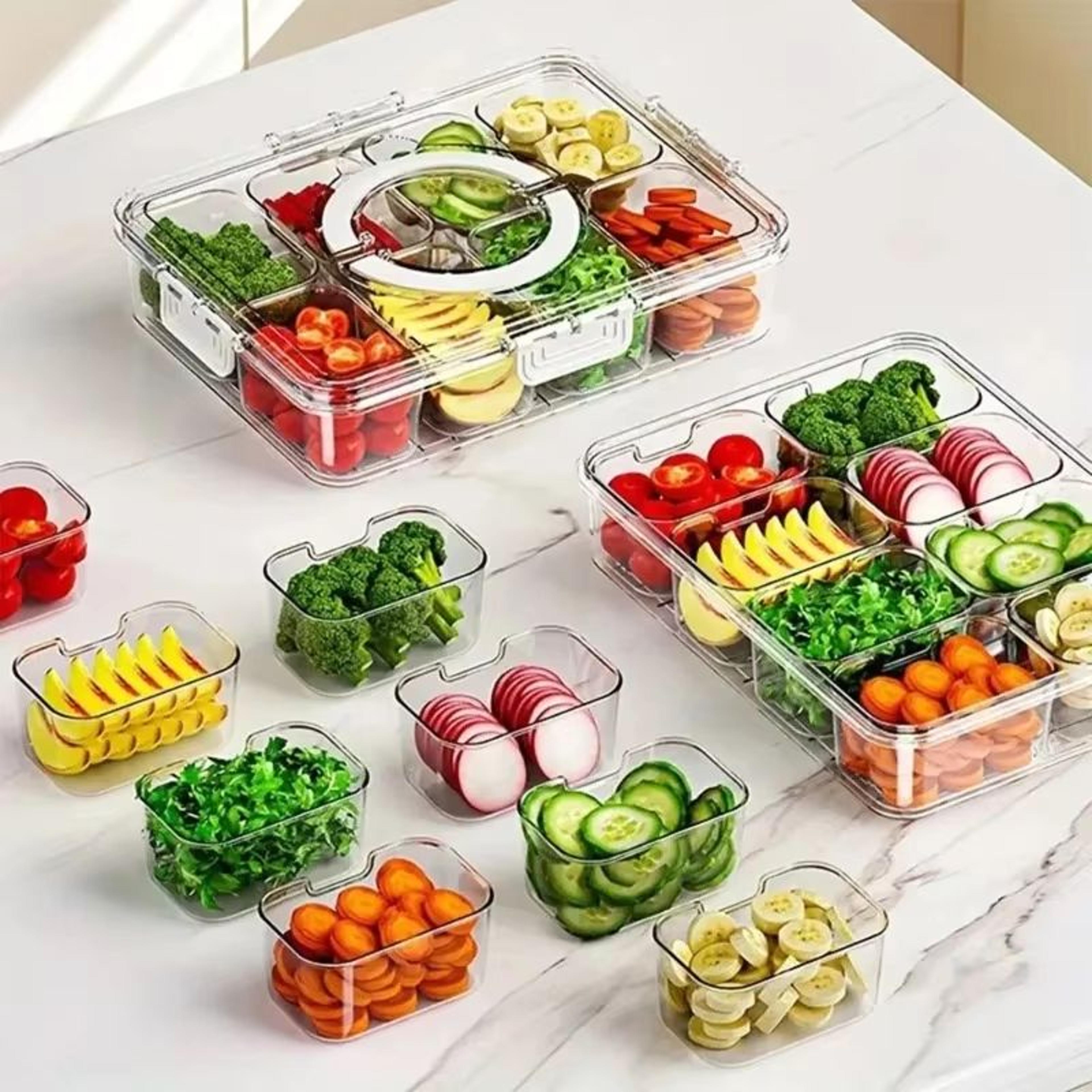 freshkeeper 8-grid divided food storage box with lid