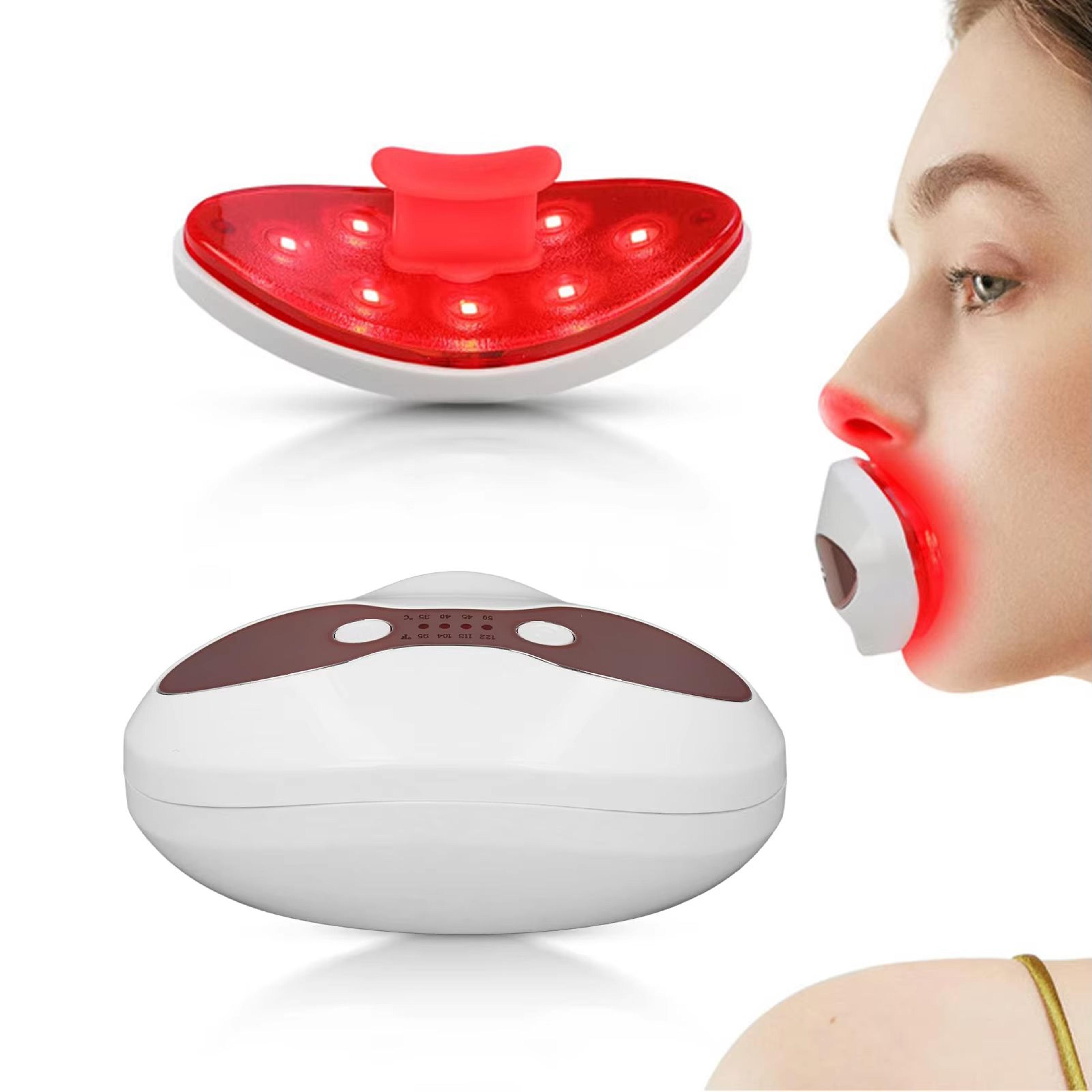 redglow 2-in-1 led lip and eye care tool with 4-mode heating