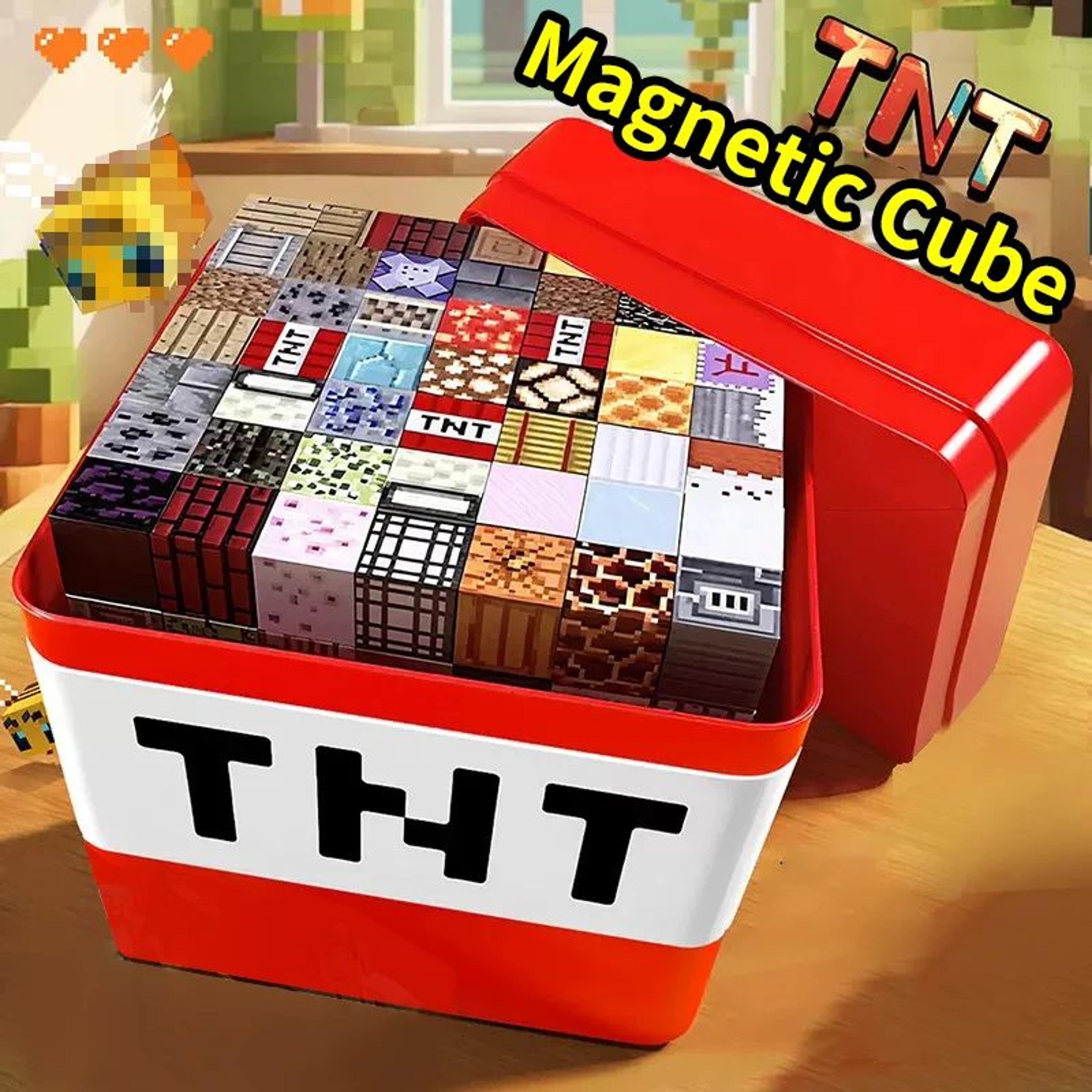 magnabuild play & store magnetic building block set (diy kids toy with storage box)