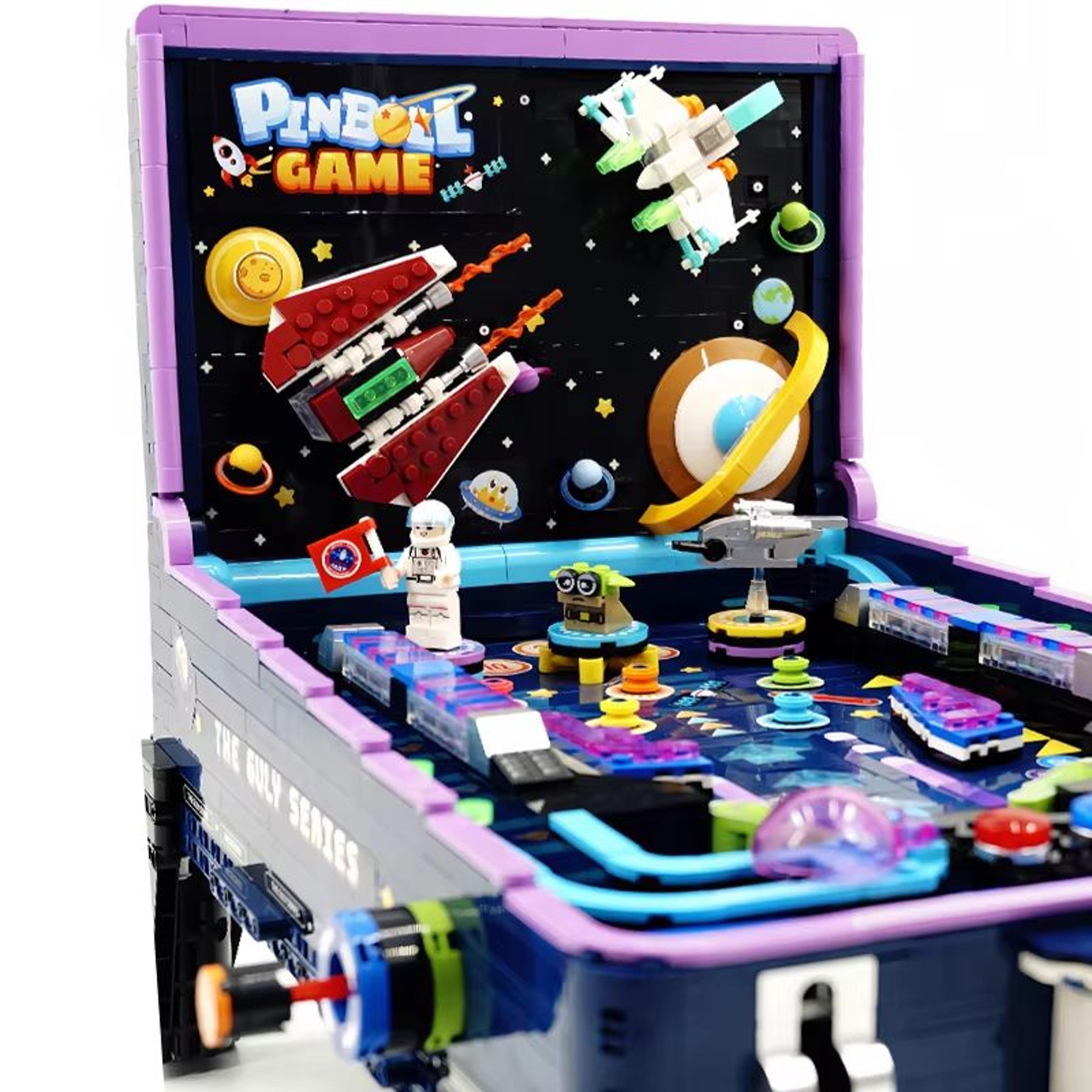 creative pinball machine building blocks diy toy - game console brick model puzzle