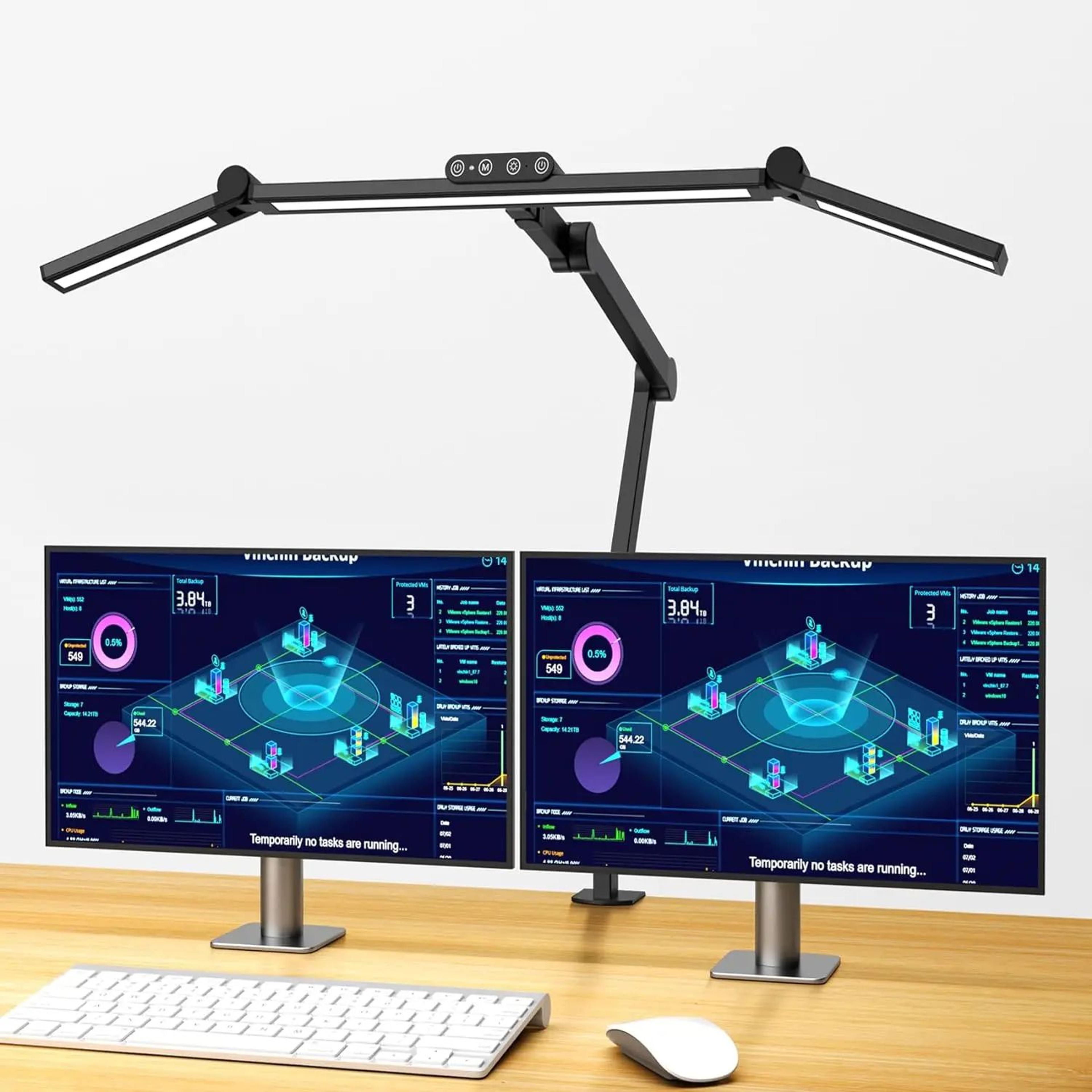 architect led desk lamp with clamp 24w ultra-bright auto-dimming eye-caring table light