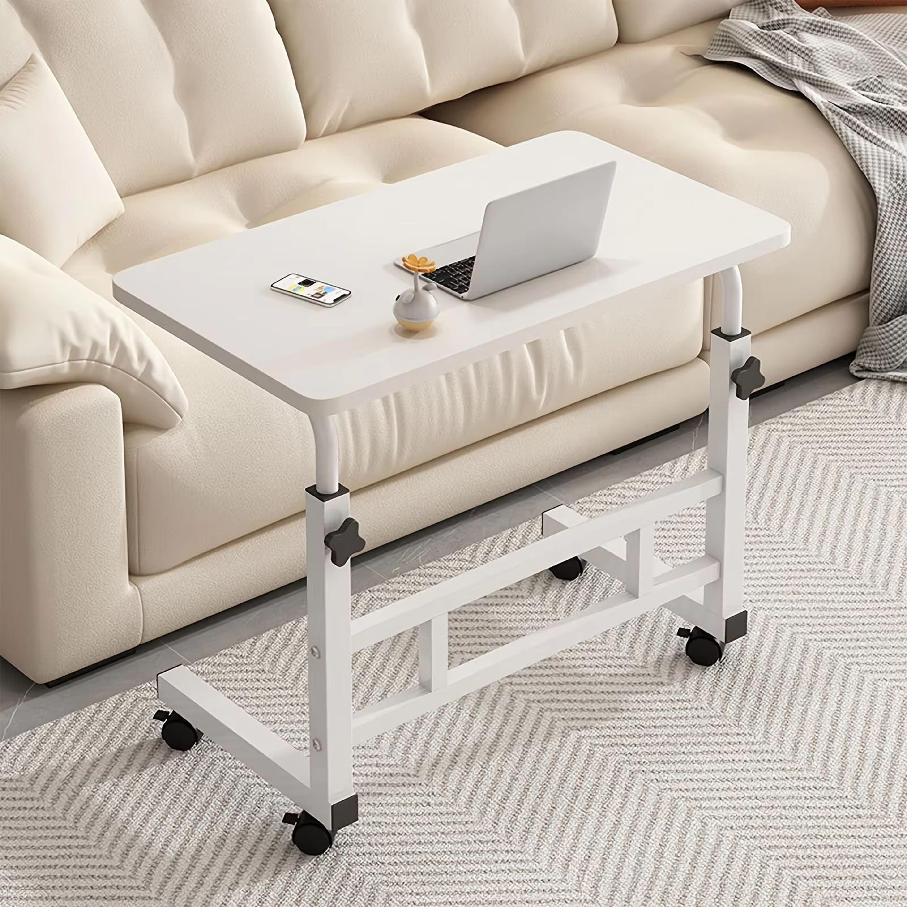 adjustable height mobile standing computer desk – rolling sit-stand workstation for home office and study