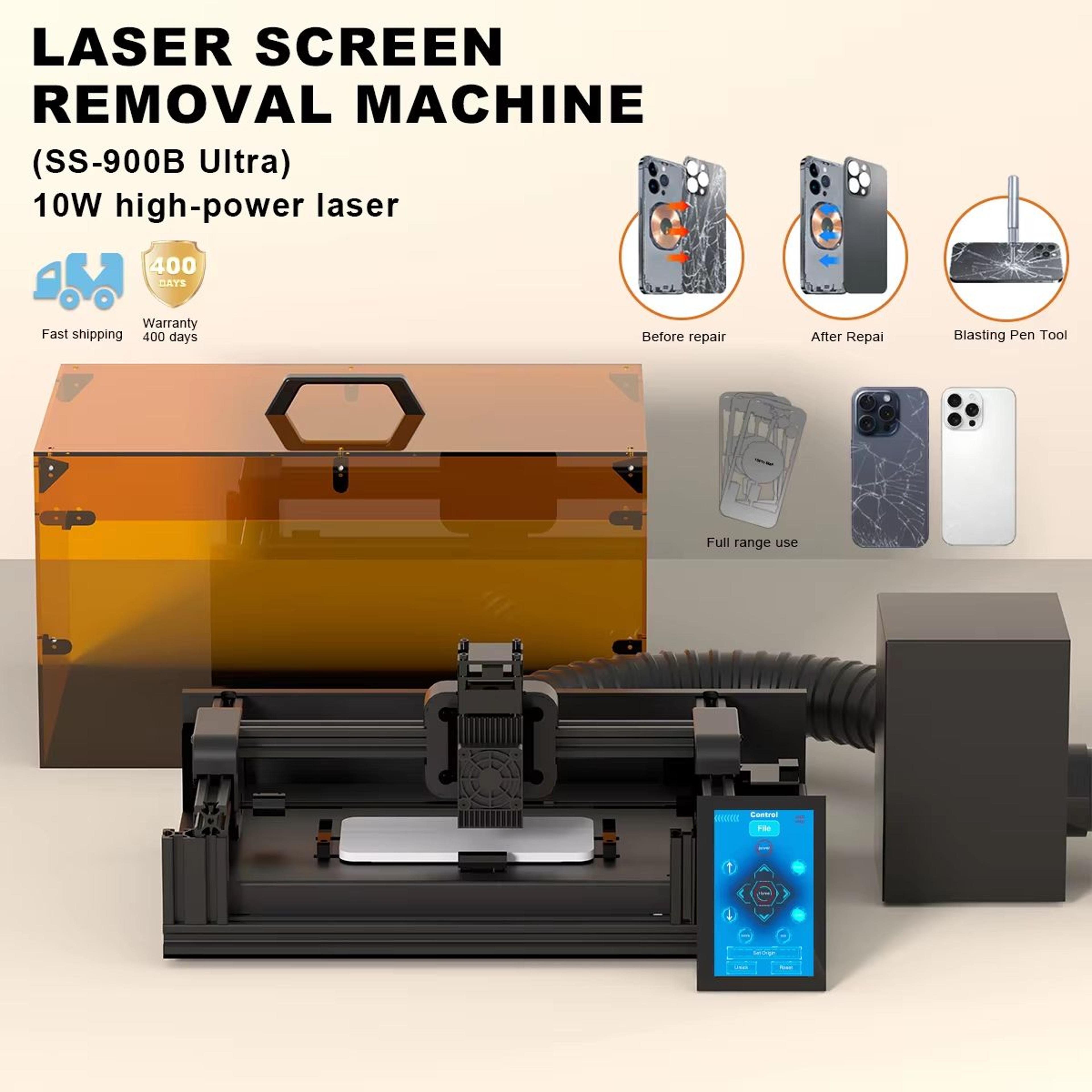 aenbuslm ss900b ultra 10w laser screen removal machine for mobile phone and electronics repair