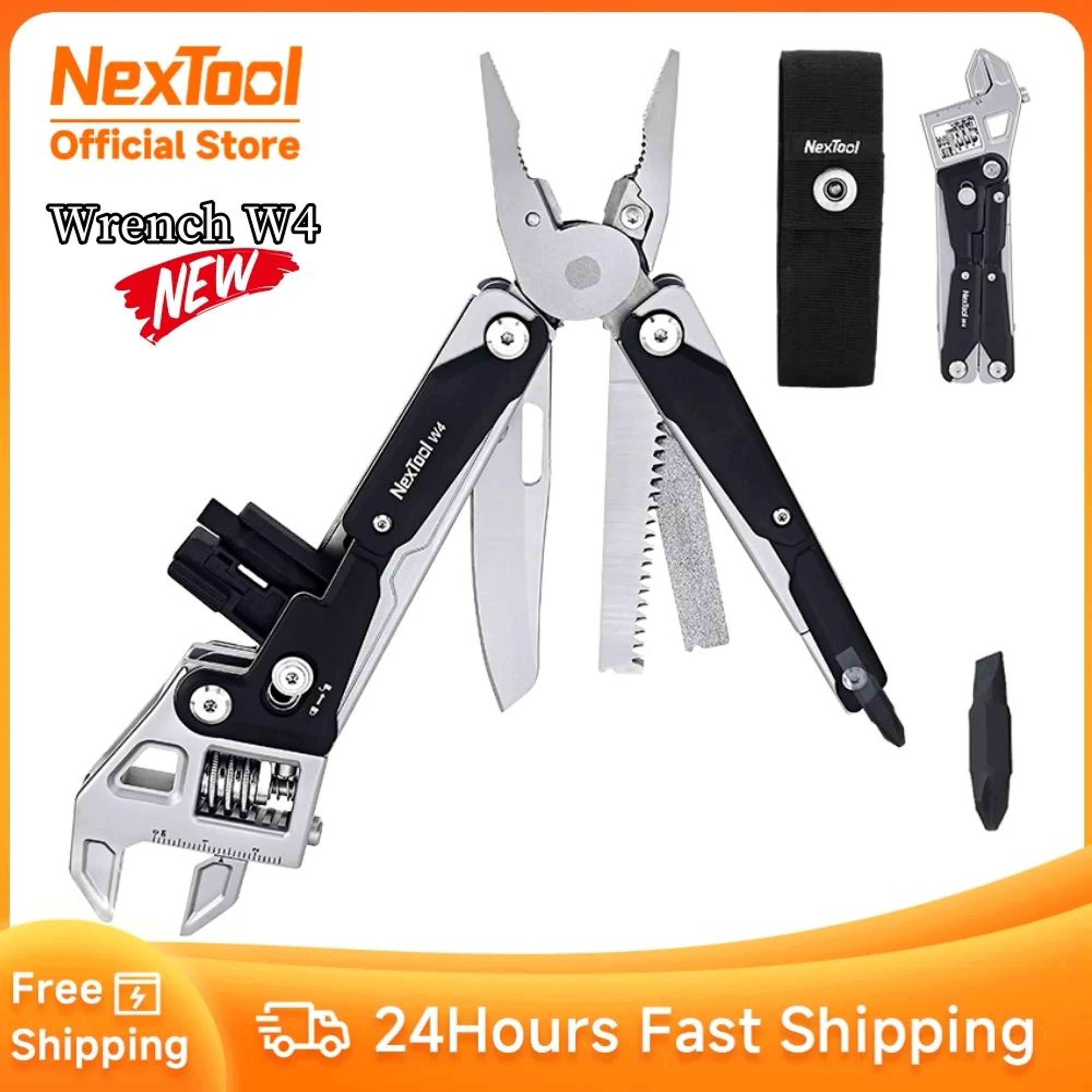 nextool 11 in 1 adjustable wrench edc multitool with pliers, folding knife, saw and screwdriver set