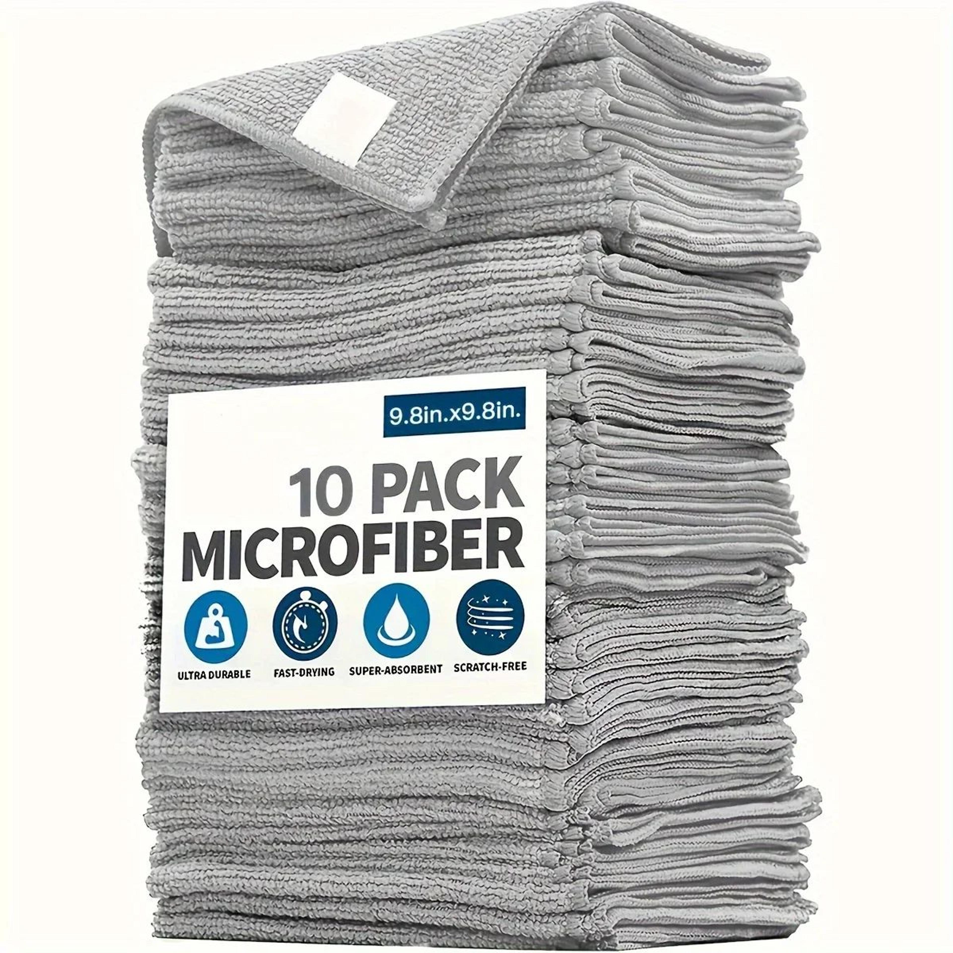 ultra fine microfiber kitchen towel set, absorbent light gray cleaning cloths 5 10 20pcs