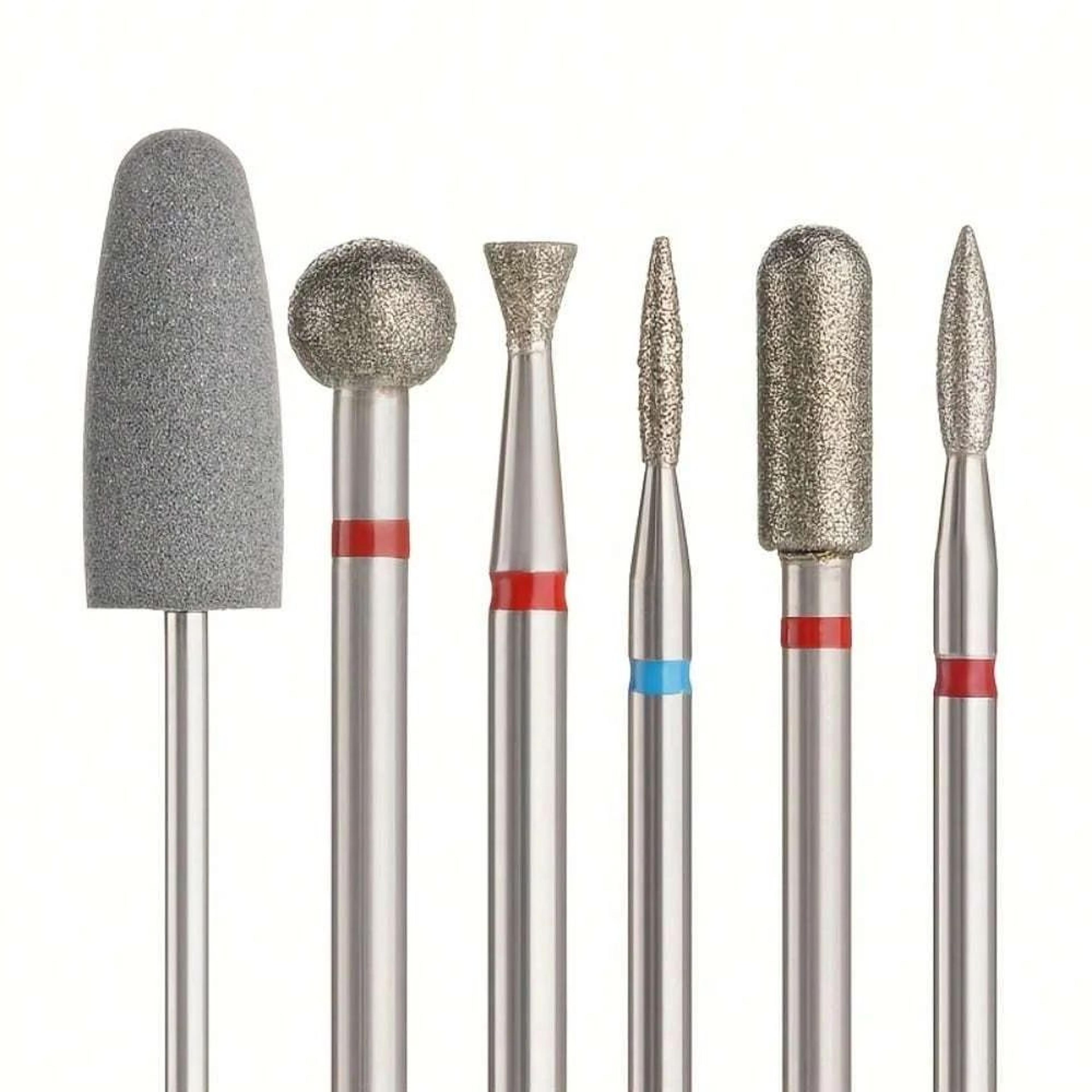 proglam 6-piece diamond nail drill bit set – electric manicure files & cuticle polishing heads