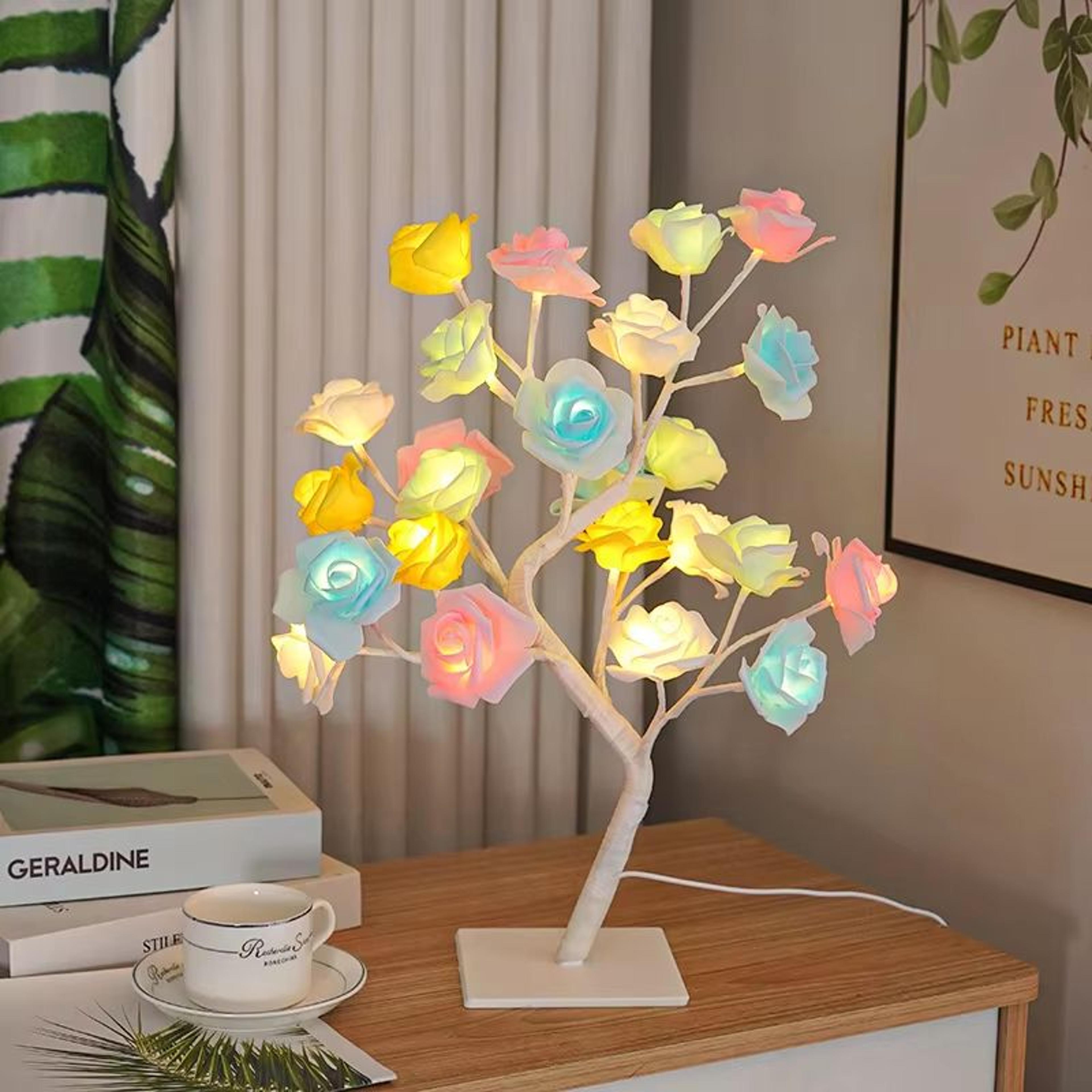 glowjoy 36/108-led rose string table & tree night lights – usb powered decorative lamp