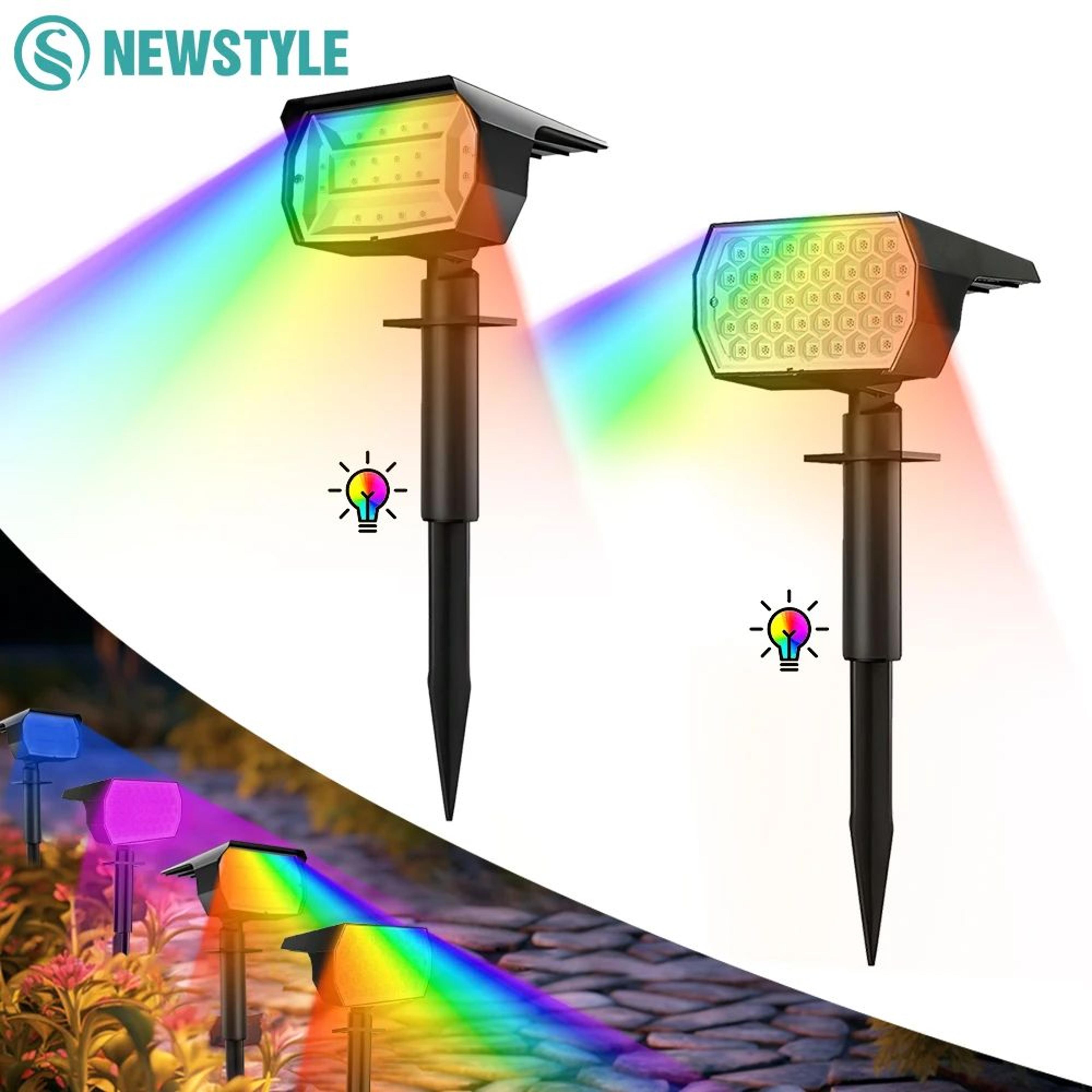 solarglow rgb outdoor spotlight 37 led waterproof landscape wall light