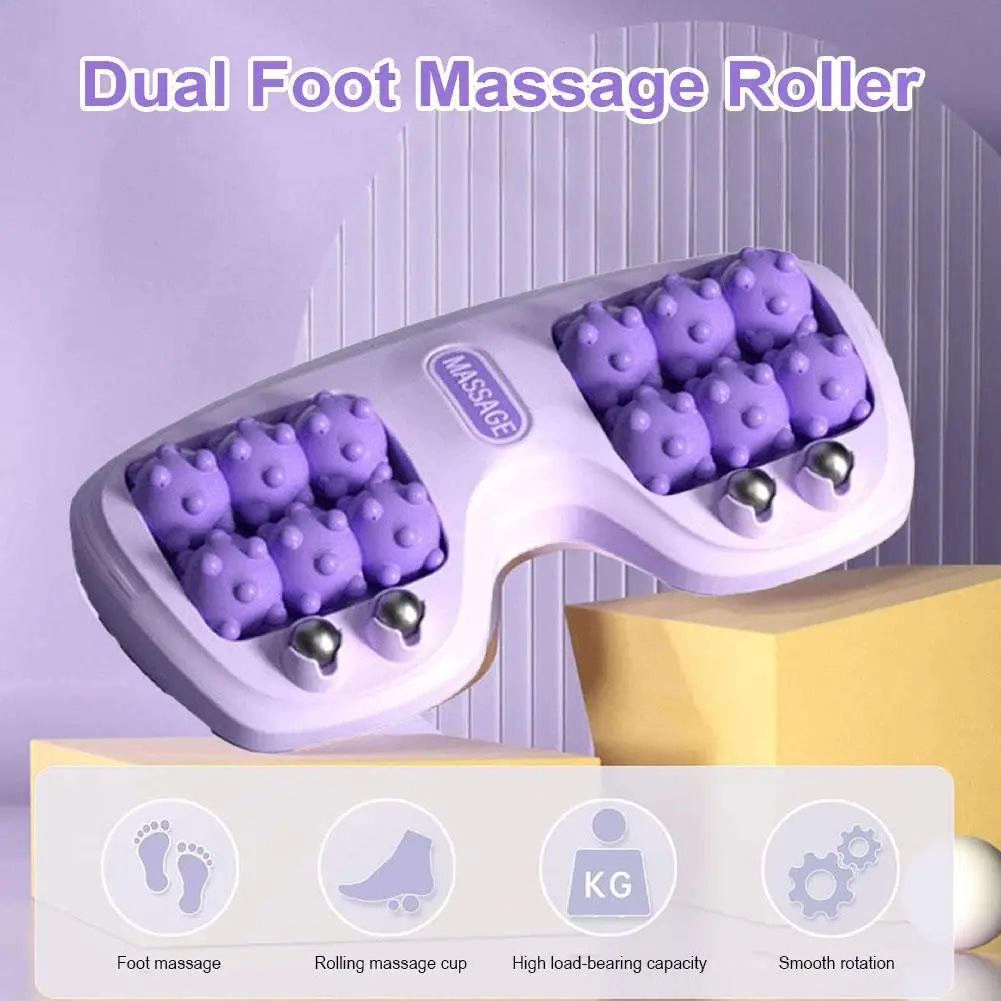 portable dual foot massage roller with cat claw therapy and magnetic stimulation