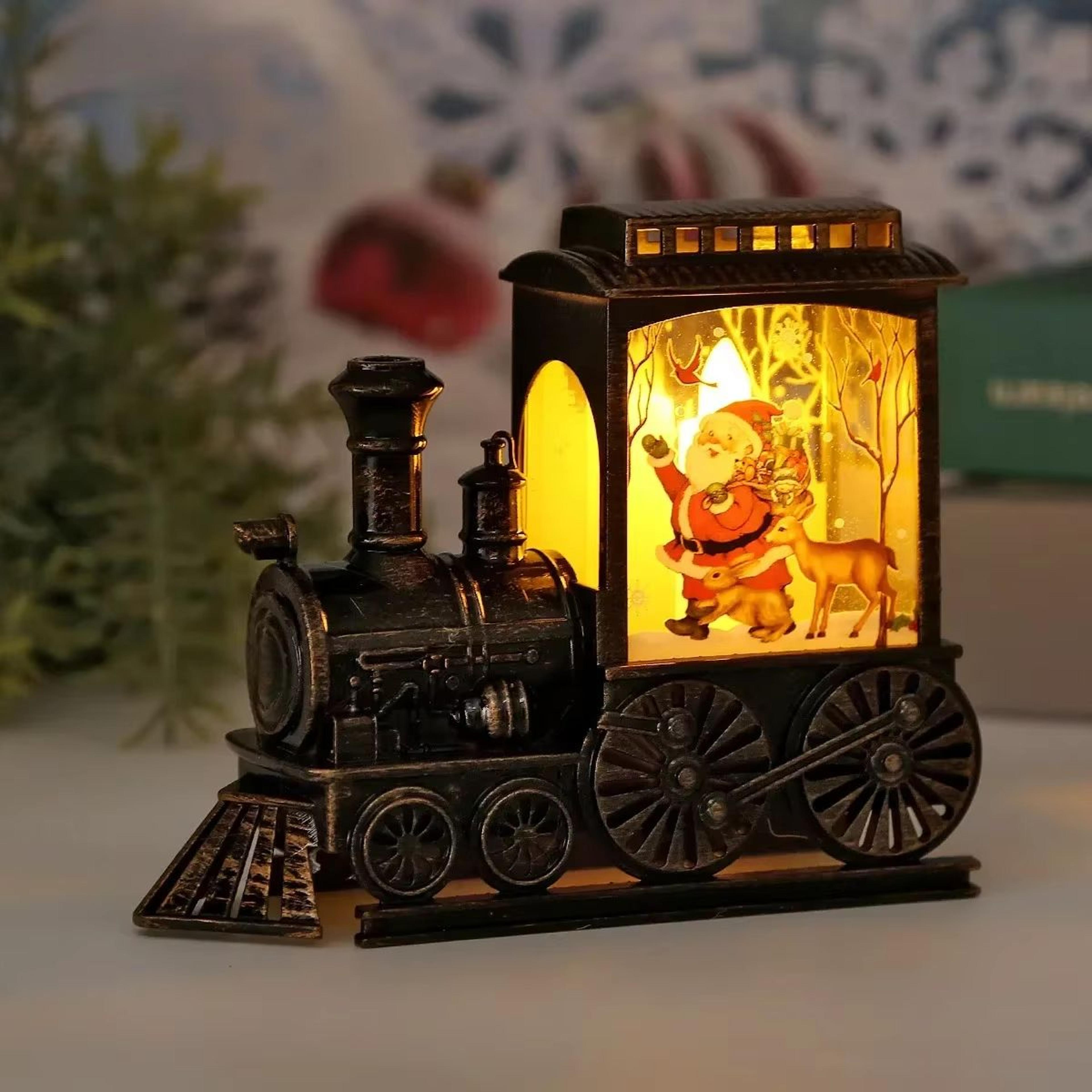 vintage train night light battery powered hanging led lantern for christmas decor