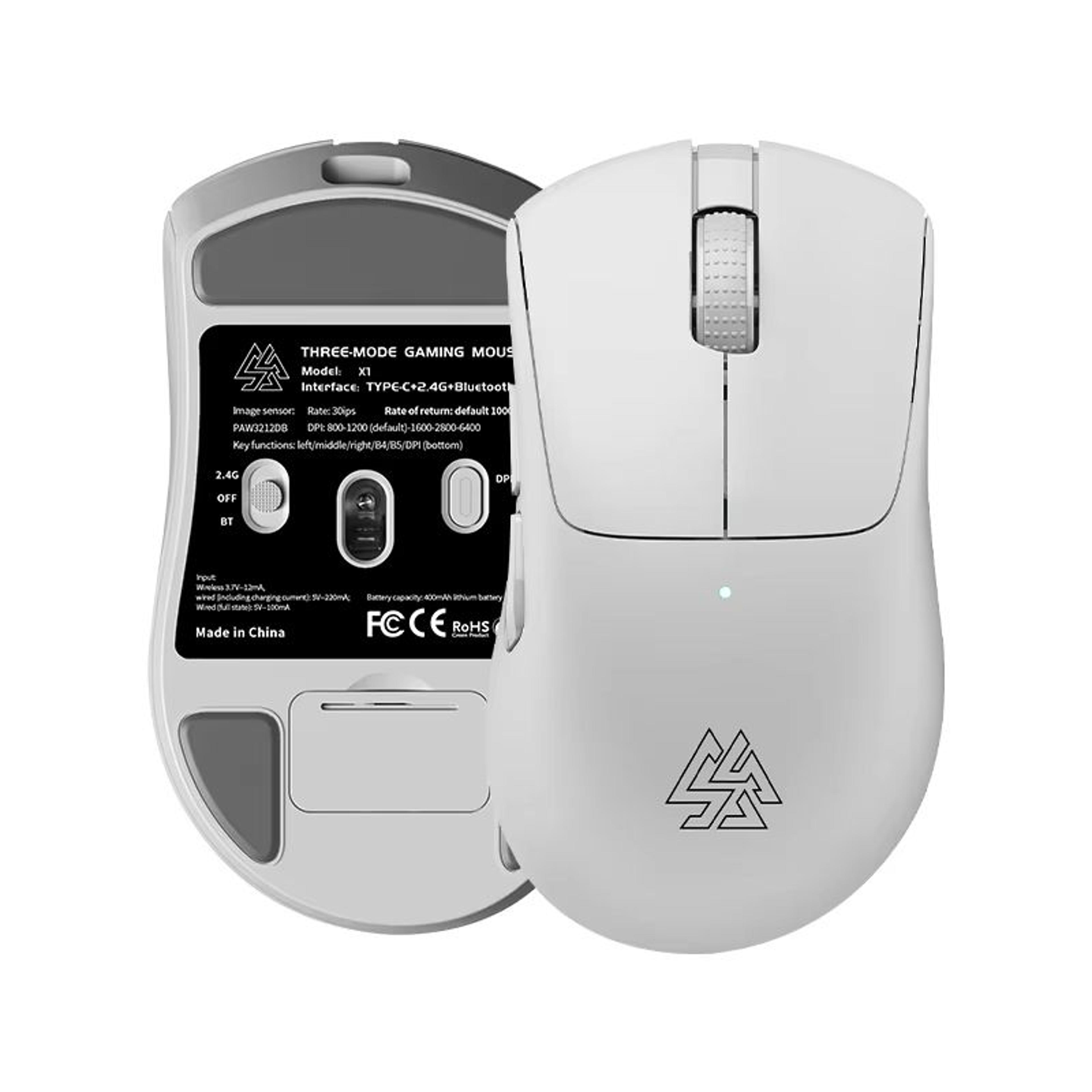 sorex x1 tri mode wireless gaming mouse, bluetooth 5.0, 1000hz polling, 6400 dpi lightweight control