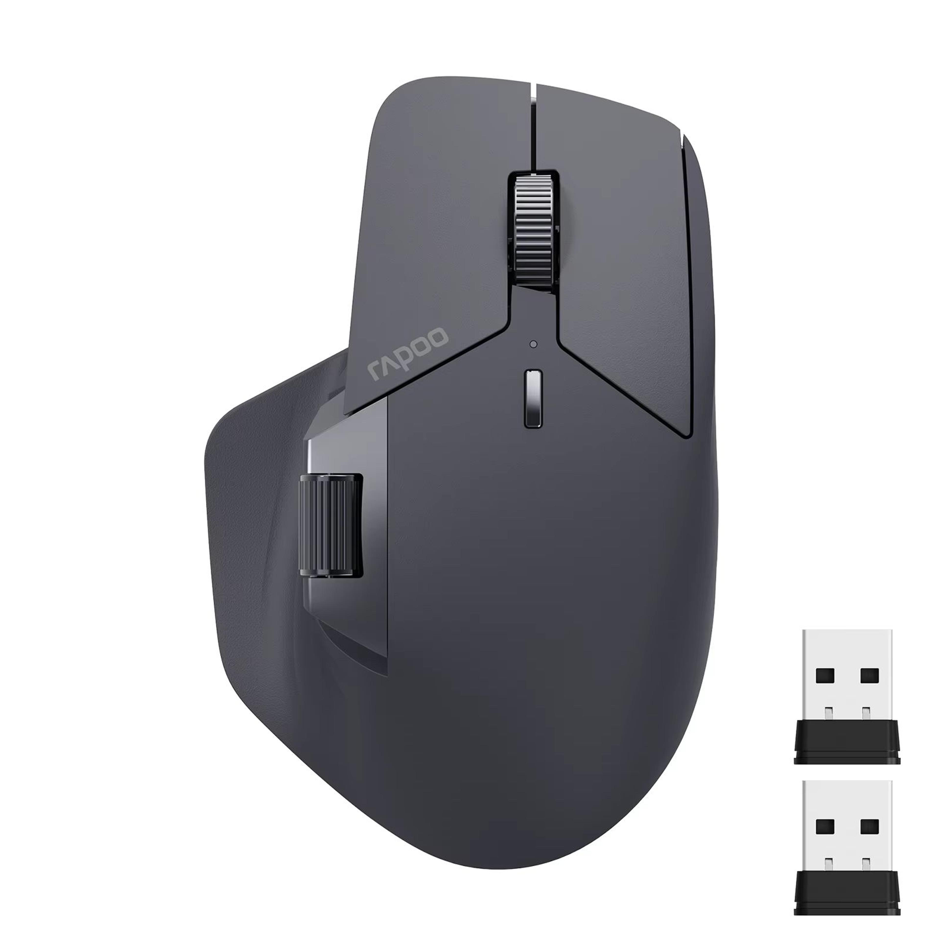 rapoo mt760l or mt760m multi mode rechargeable wireless mouse, ergonomic 4000 dpi, multi device bluetooth