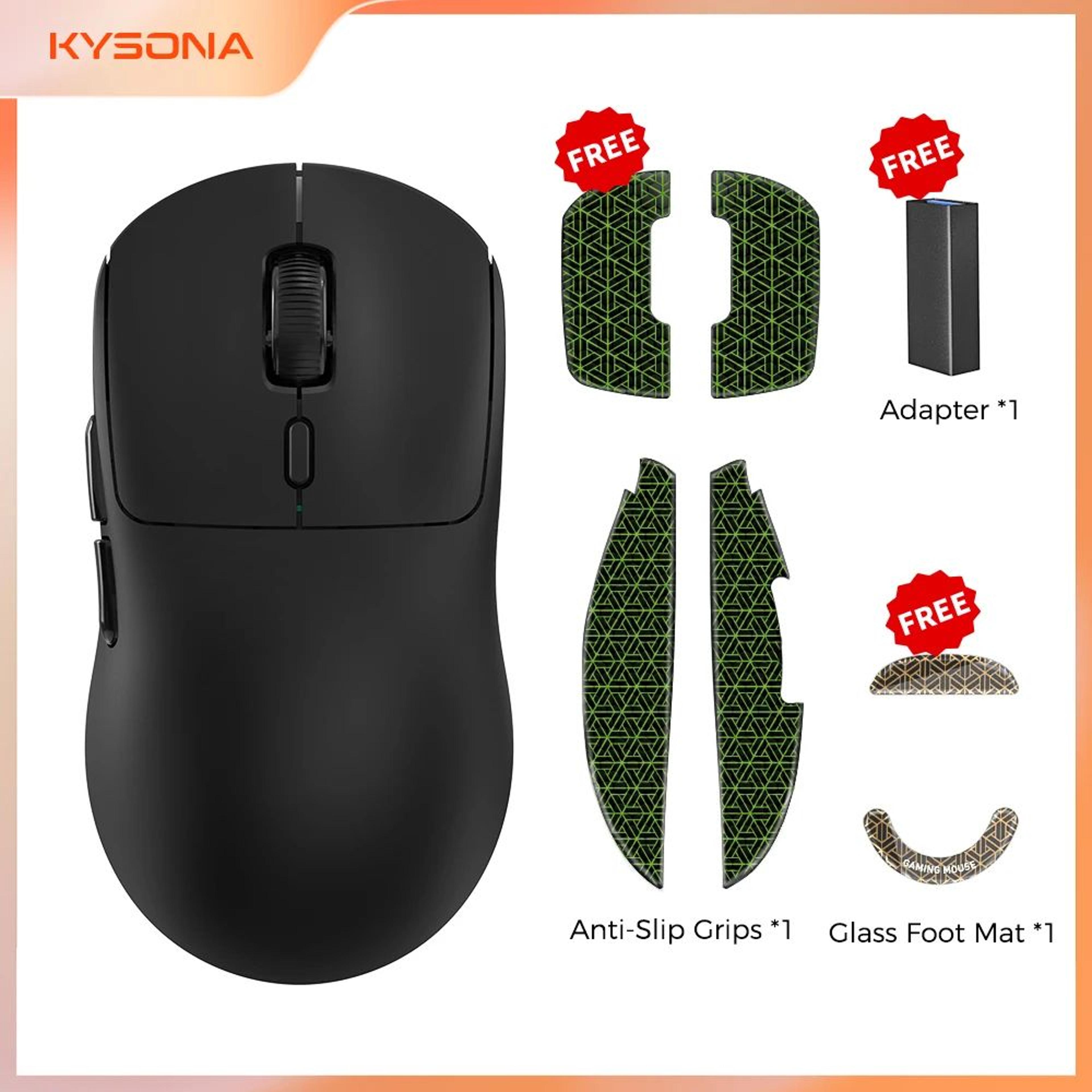 kysona m600 v2 ultralight wireless gaming mouse 55g paw3395 26000 dpi precision