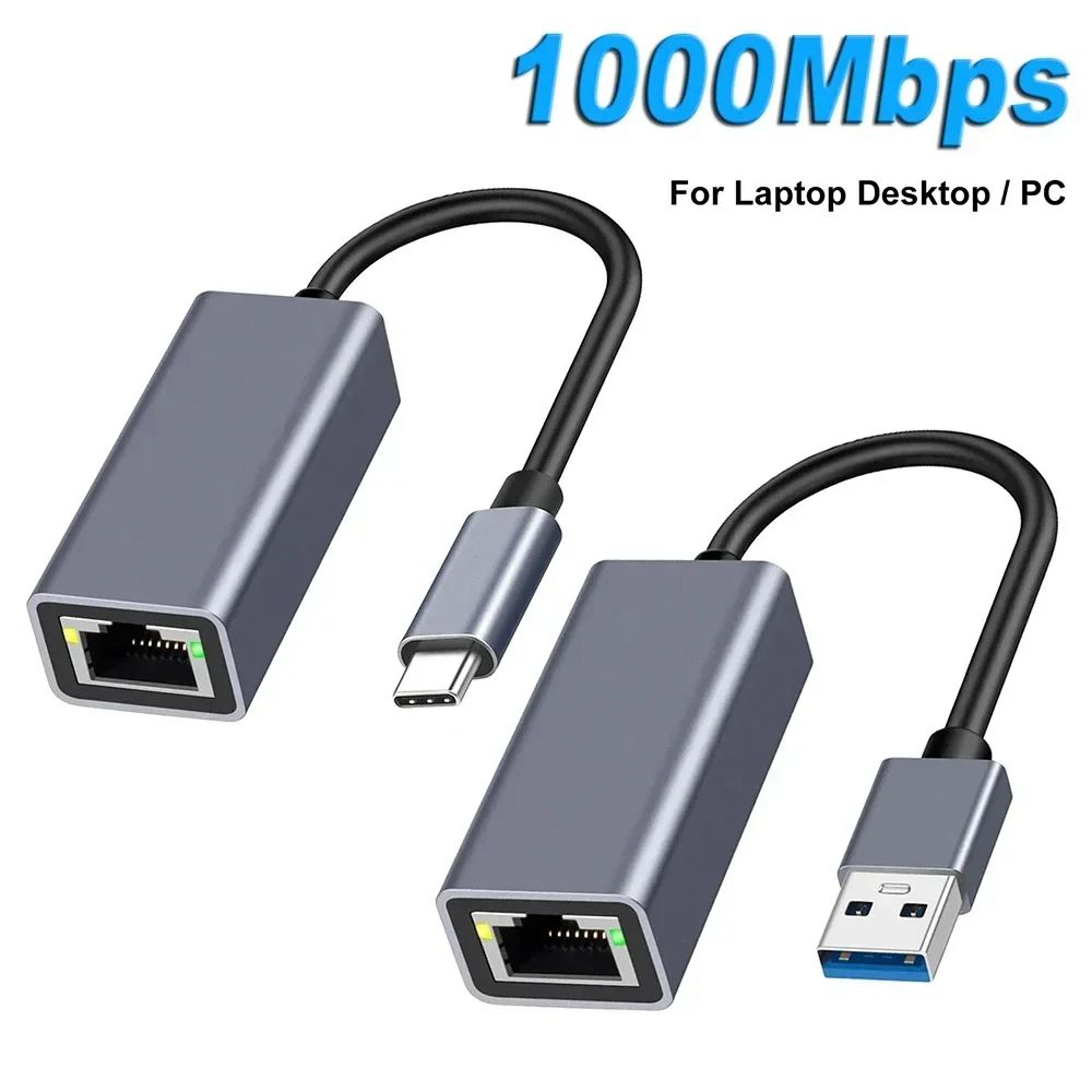gigabit usb-c to ethernet adapter 1000mbps usb 3.0 rj45 lan network converter for macbook, windows pc, and android devic