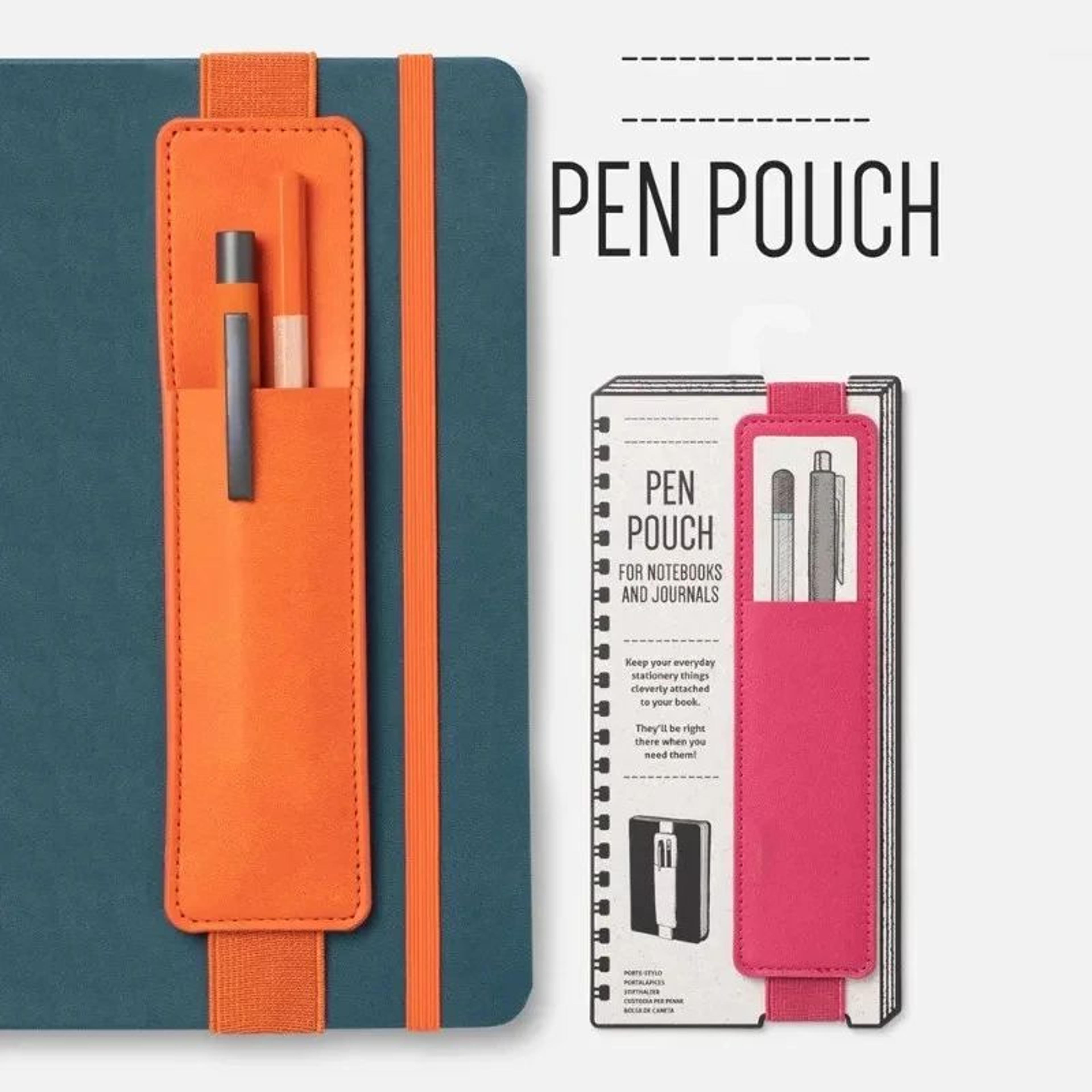 pu leather notebook pen holder case elastic buckle stationery organizer for school and office