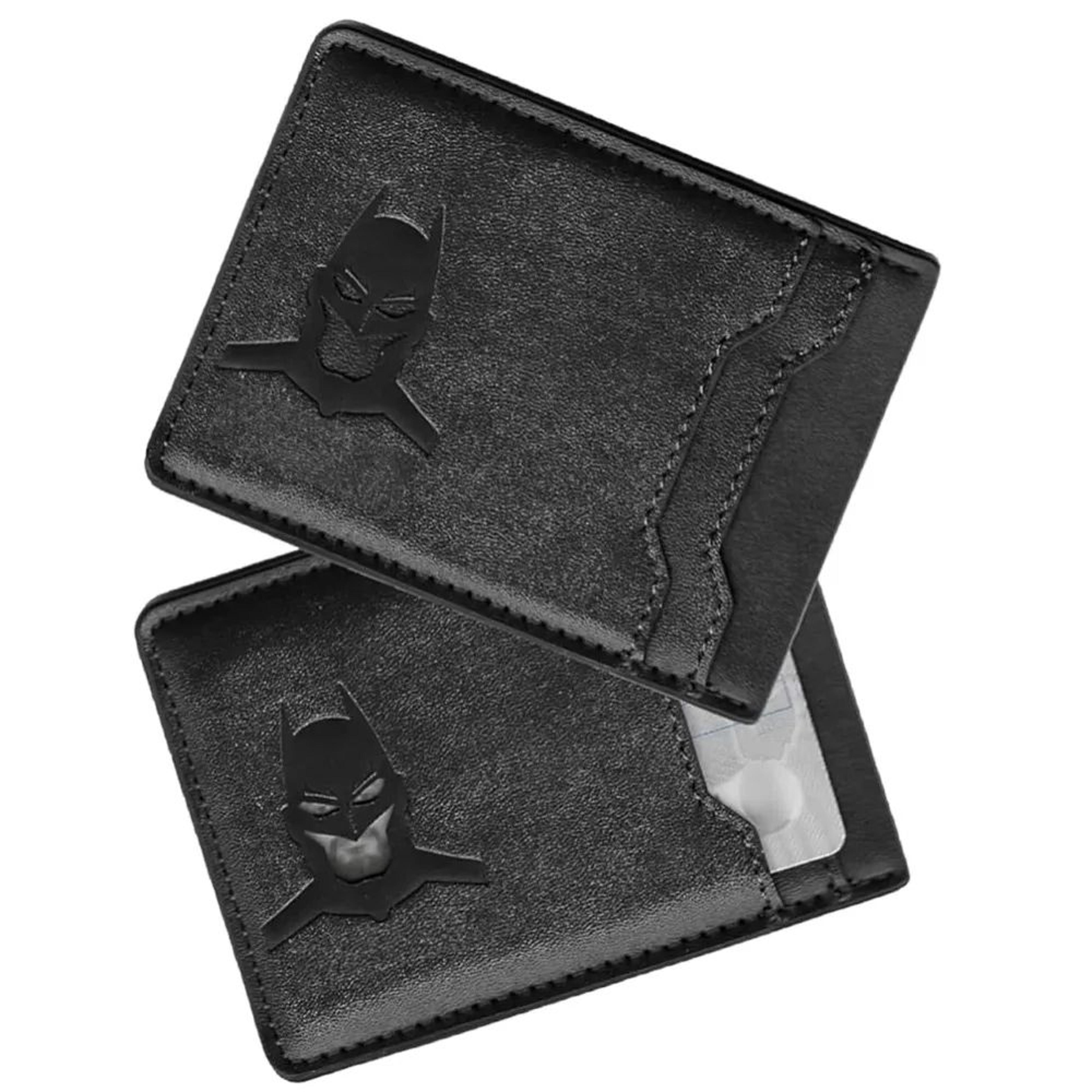bat id leather card holder wallet slim superhero mask wallet gift for men