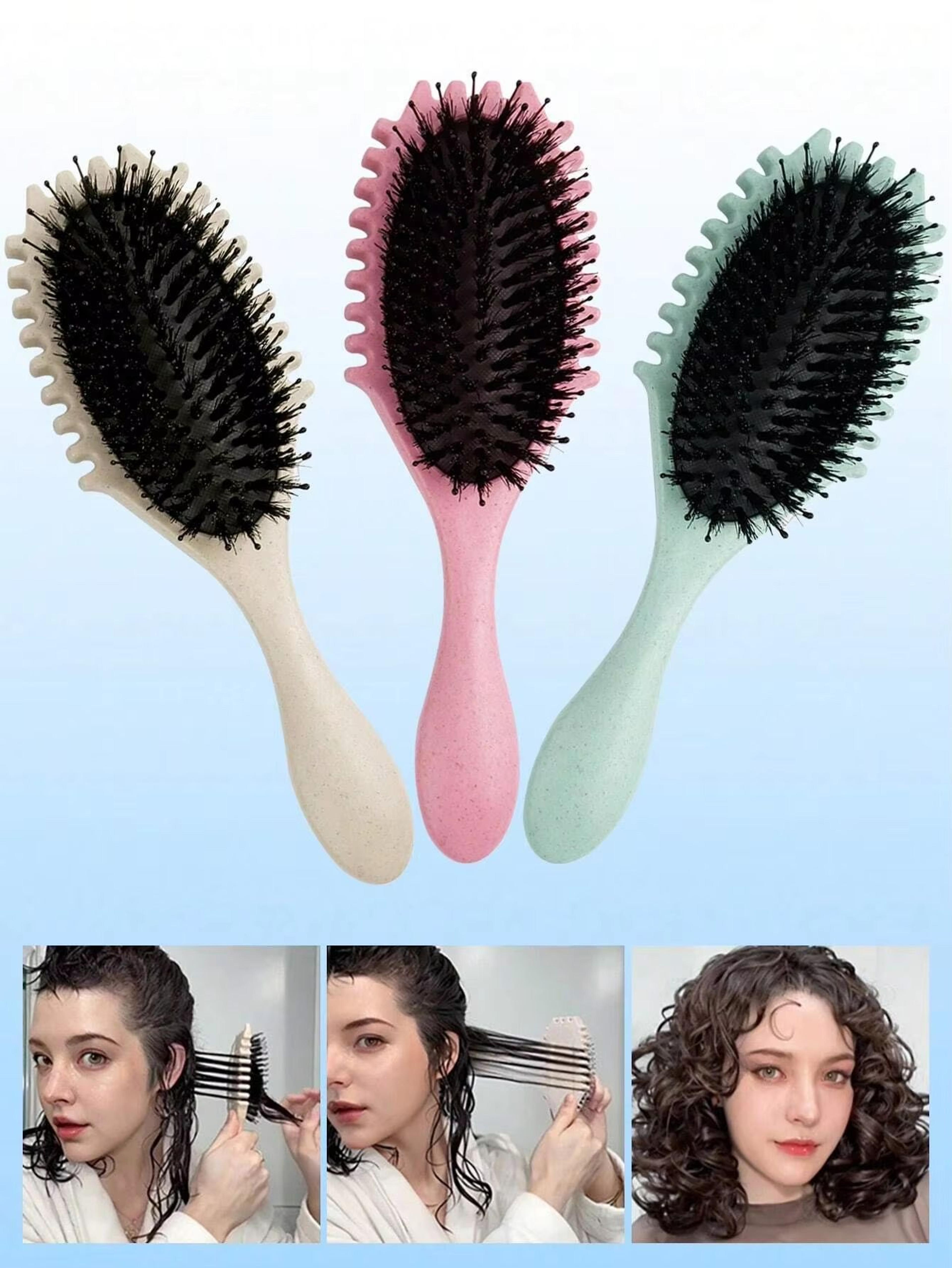 eco friendly wheat straw hair brush air cushion detangling hair brush with ergonomic handle