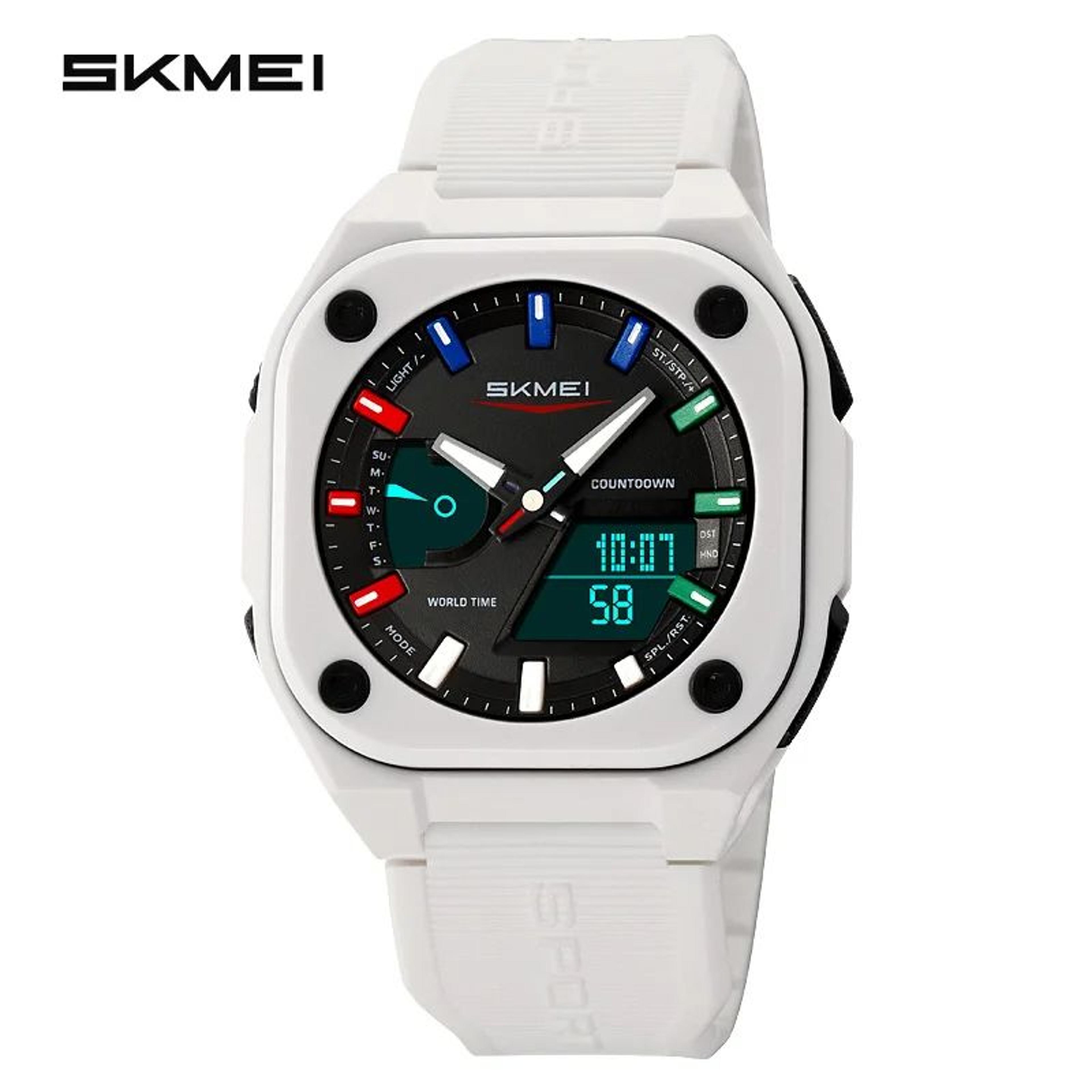skmei 2328 dual time waterproof sports watch with 5 alarms and countdown timer