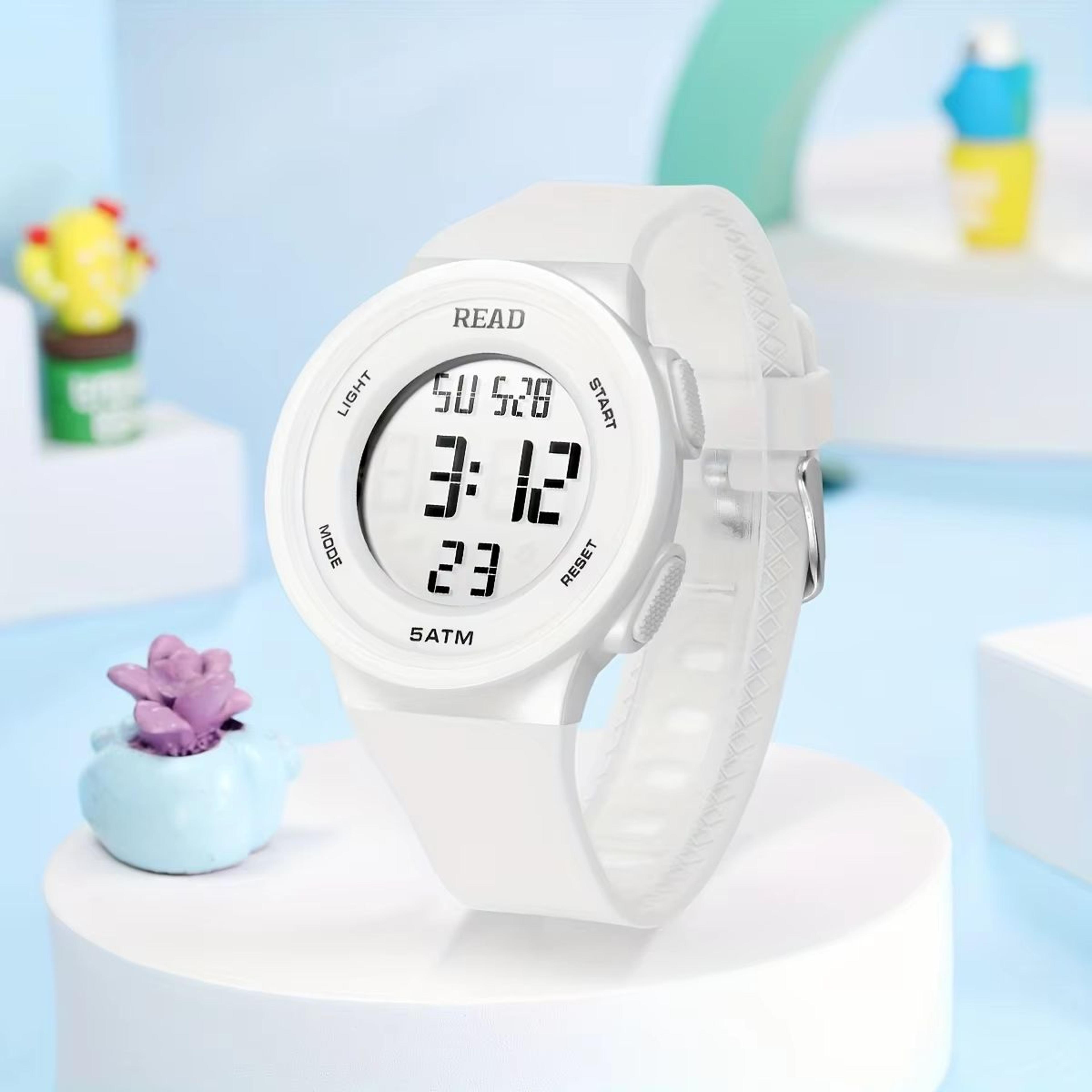 women's led fitness digital sports watch with stopwatch and waterproof design