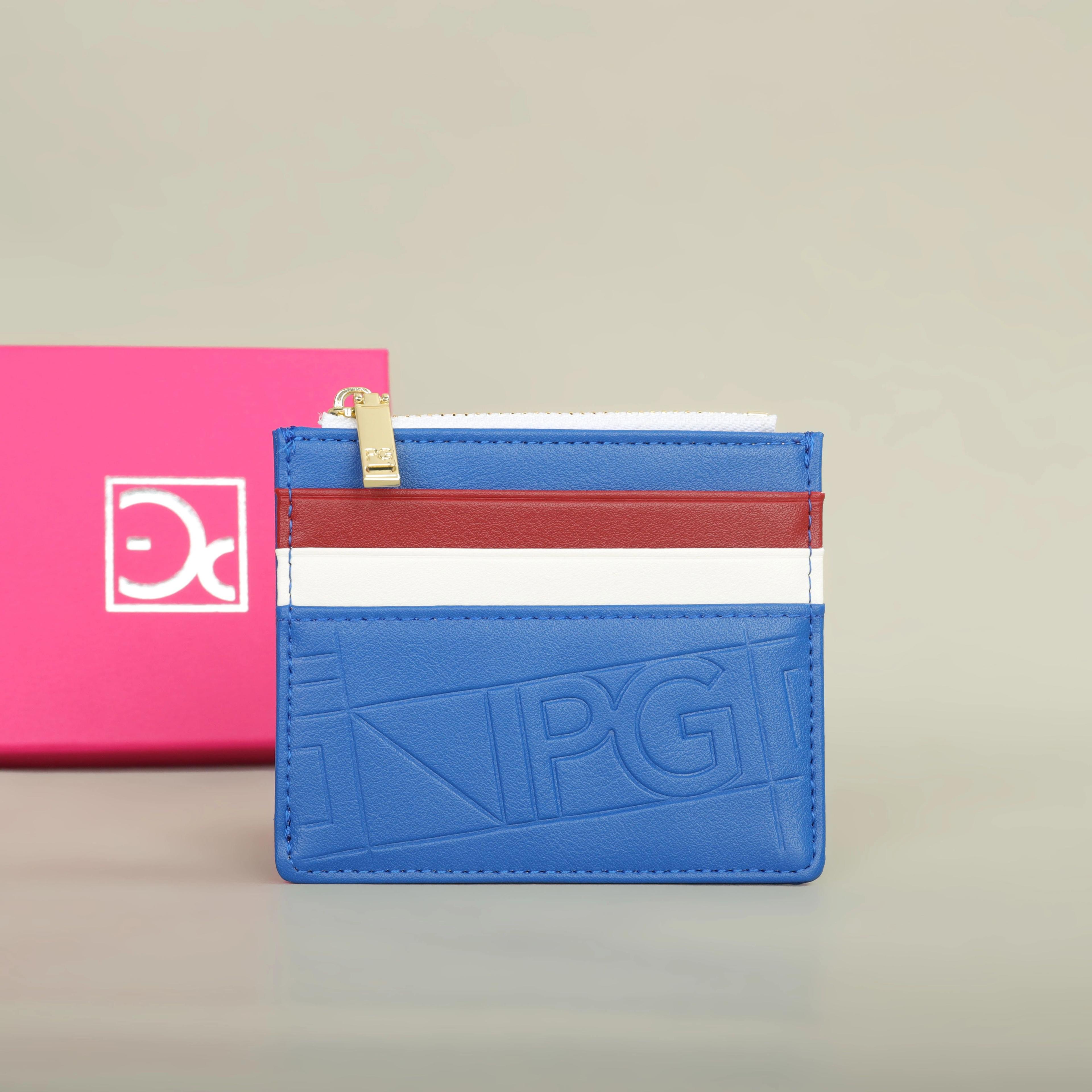 retro monogram button folding women's wallet compact card holder