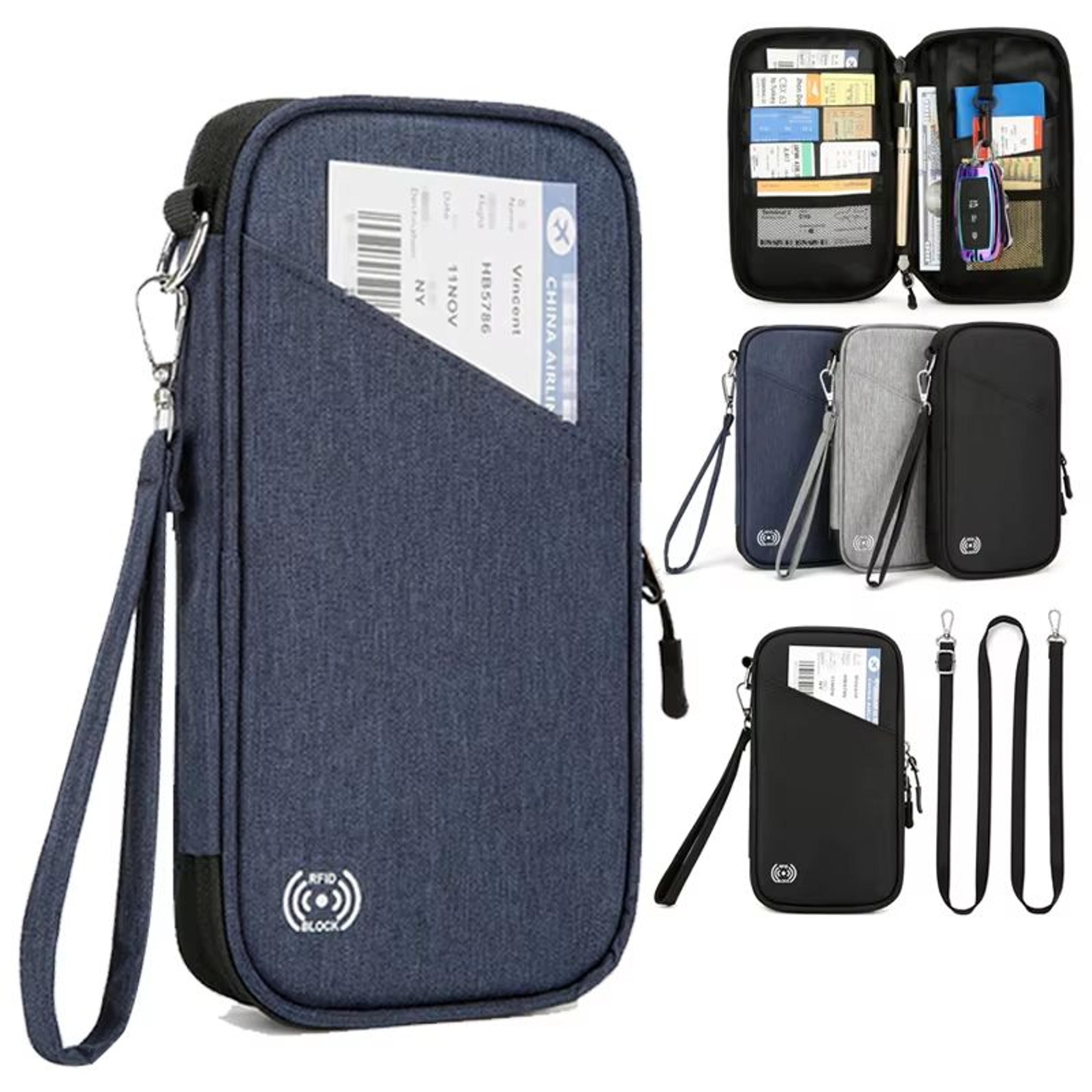large capacity travel wallet passport holder card and ticket organizer