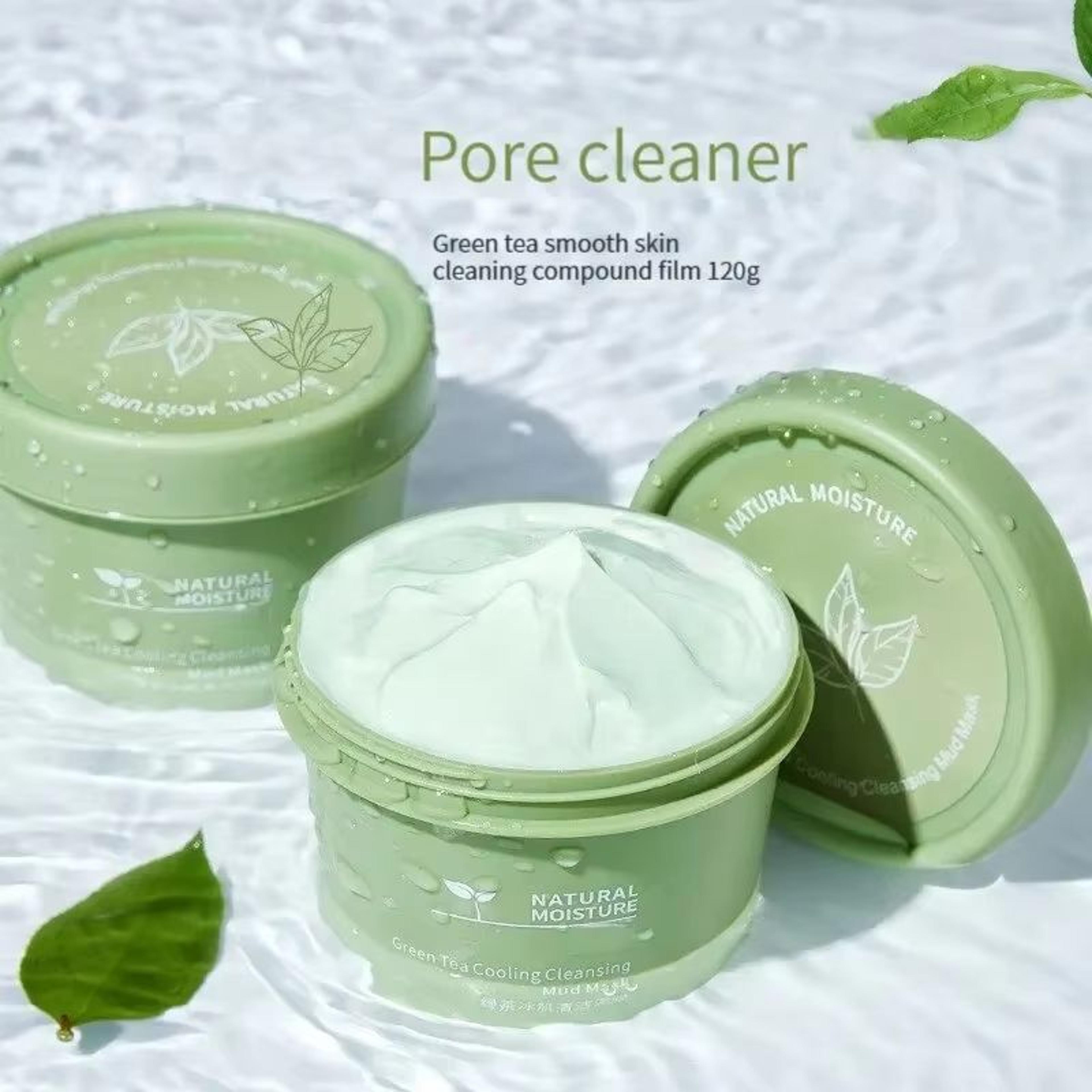 green tea cleansing mud mask deep pore oil control and blackhead removing face mask 120g