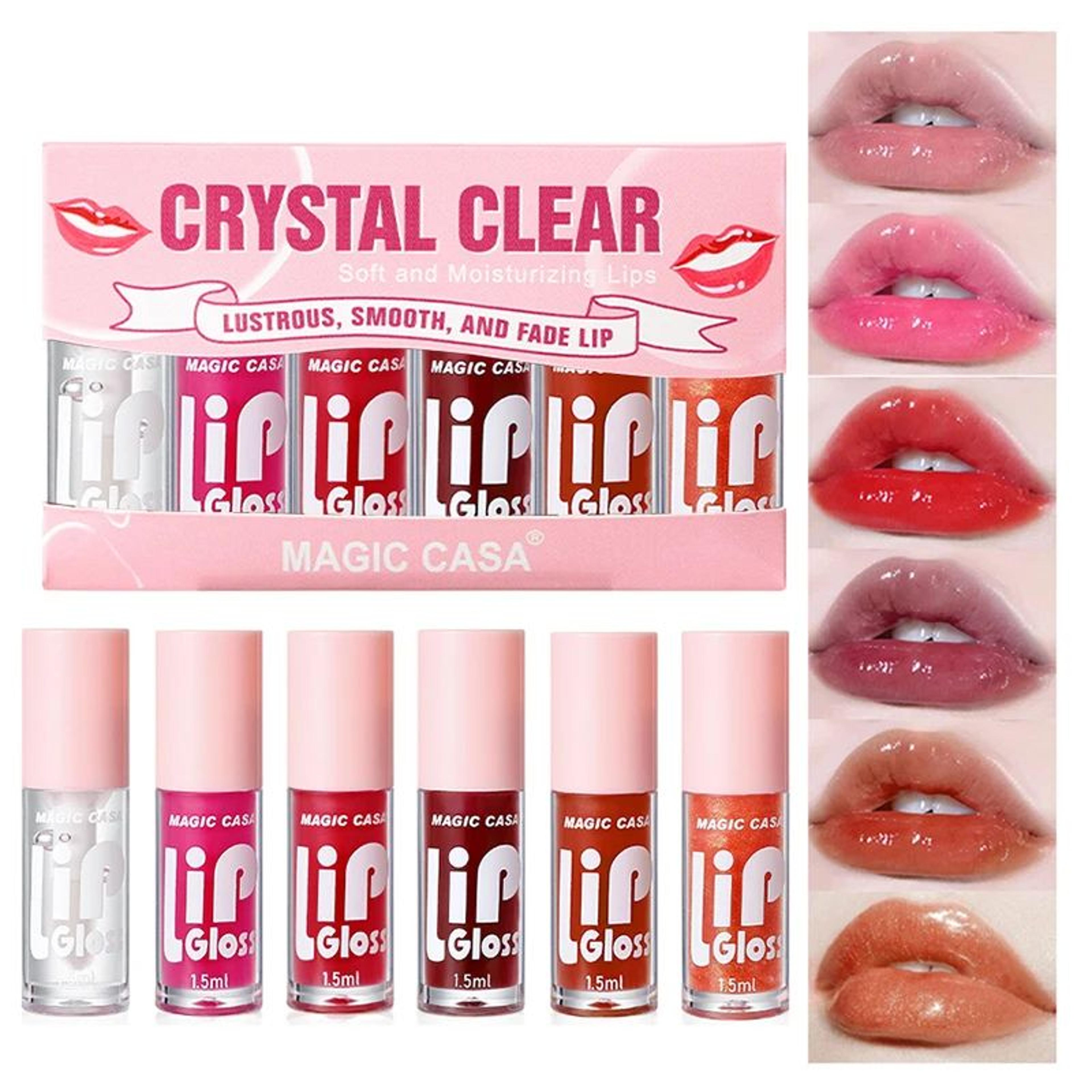 magic casa 6-piece jelly lip oil set for glossy hydrated lips