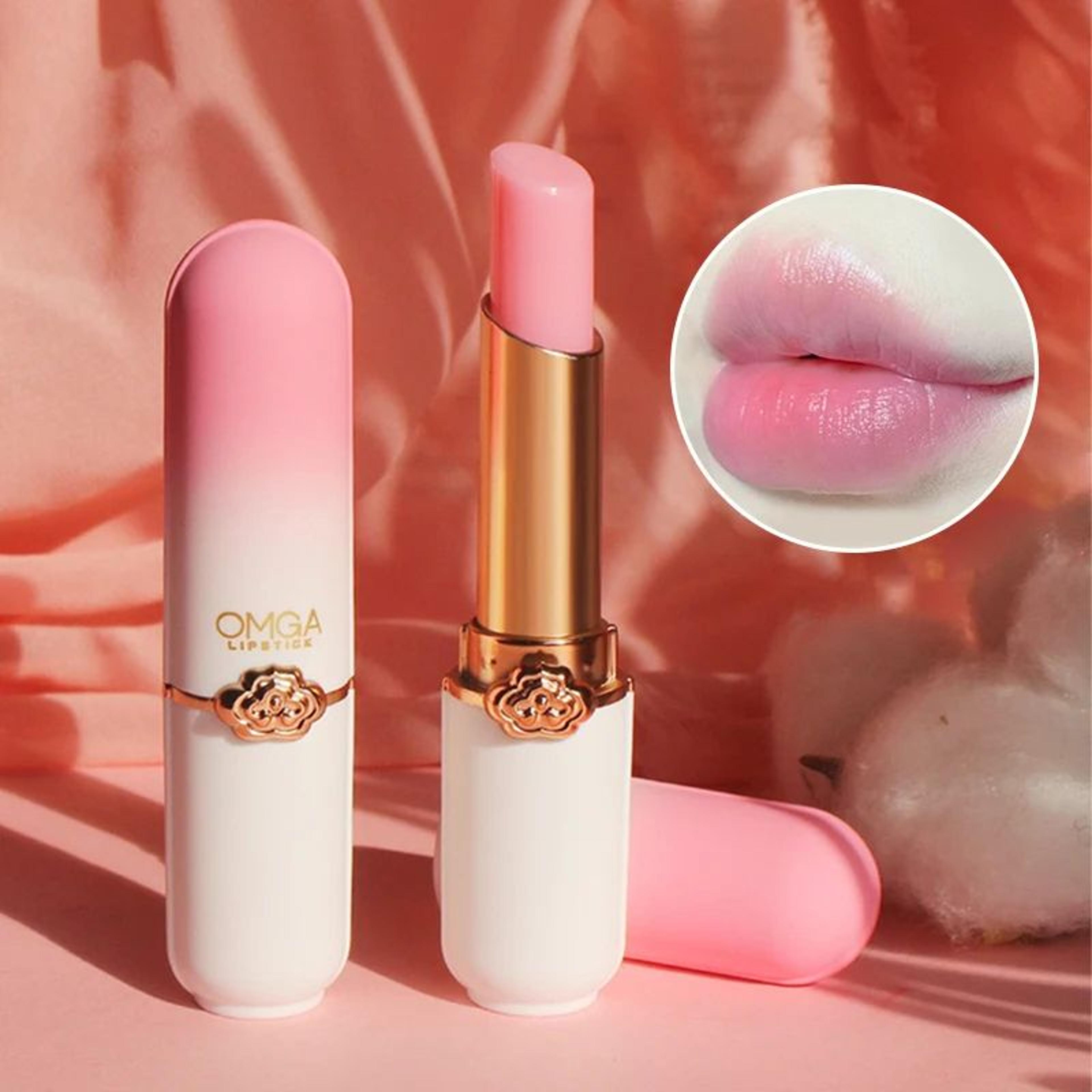 peach color changing lipstick moisturizing jelly lip balm non stick cup temperature reactive lip care