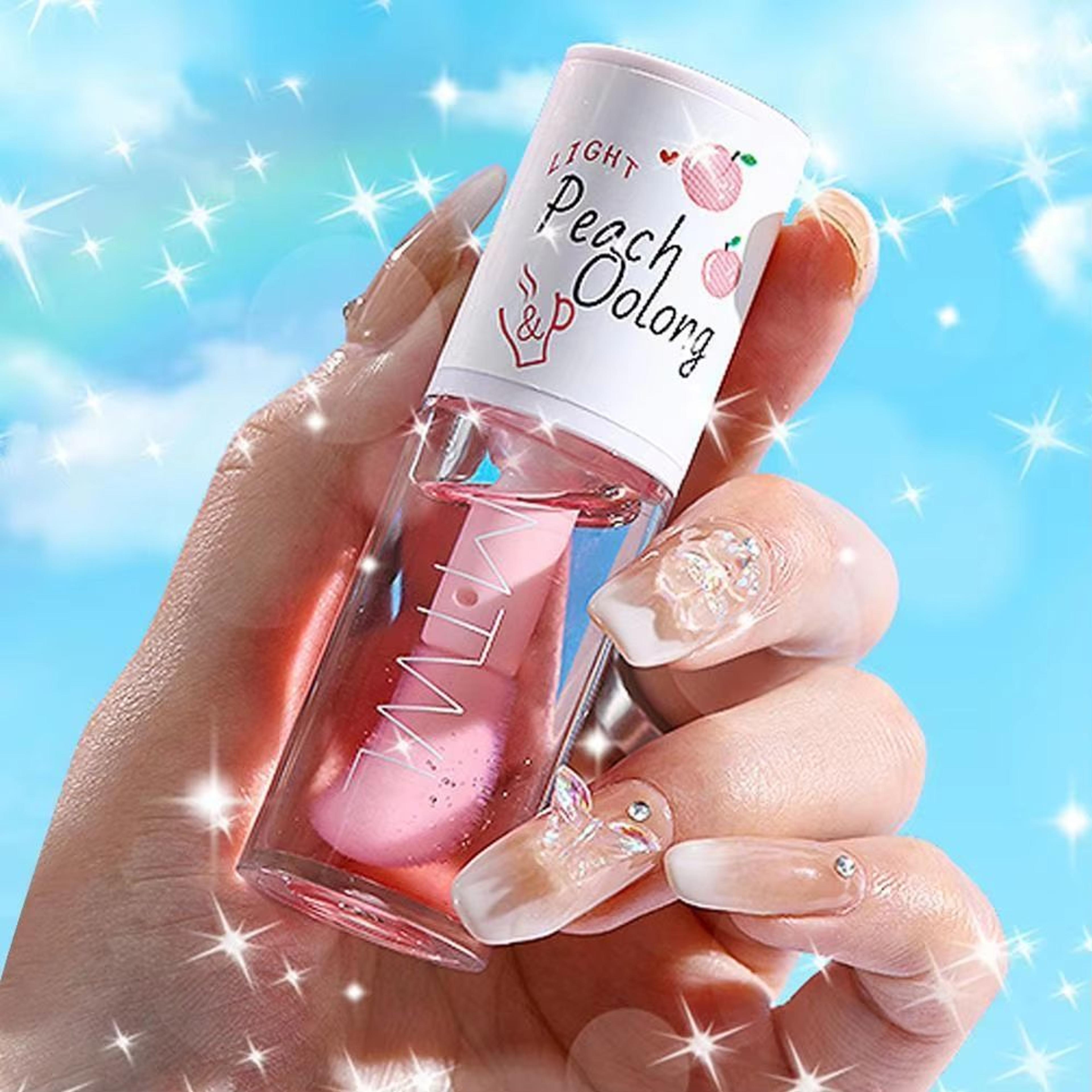 kawaii honey peach lip oil hydrating lip plumper tint serum 5ml