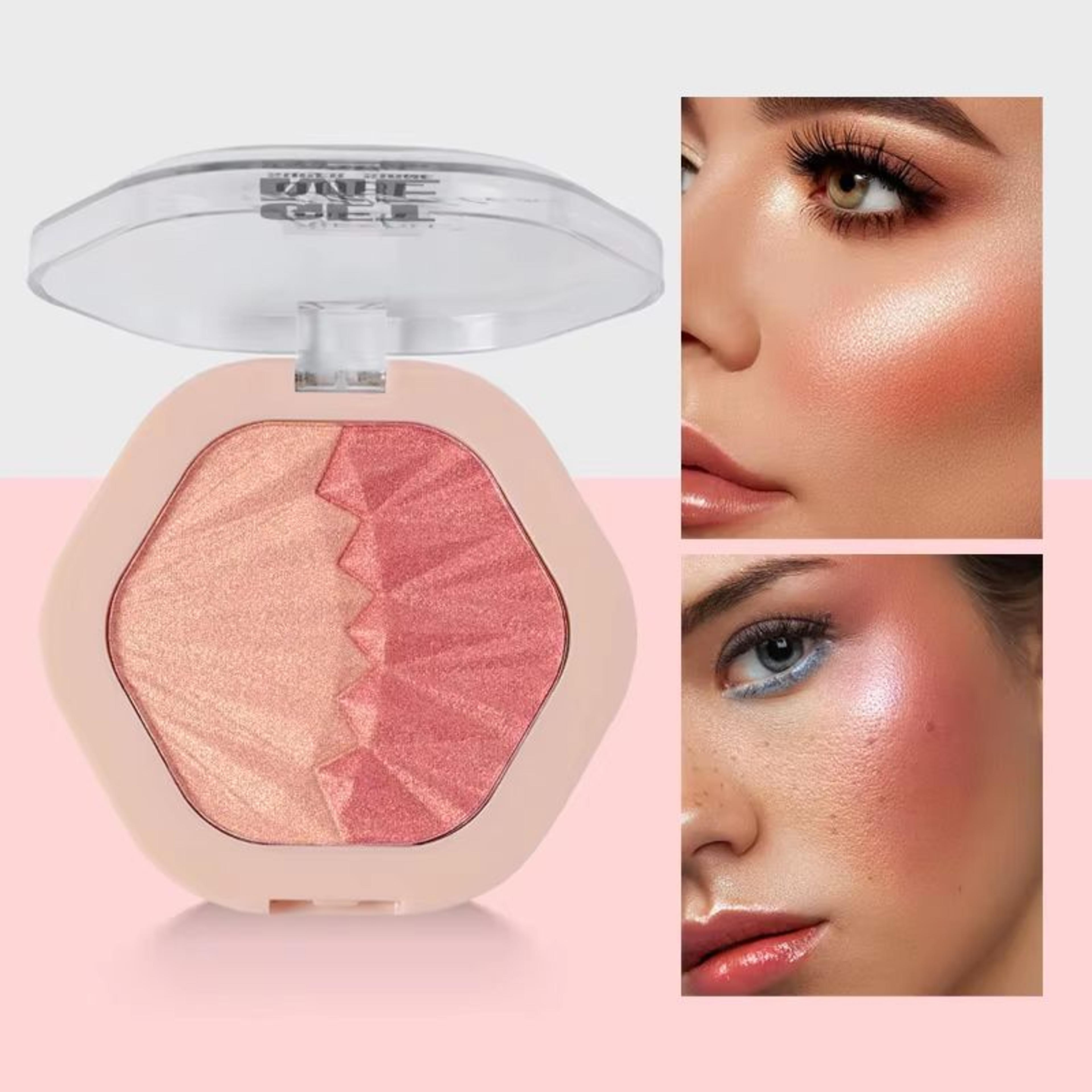 2 color cream blush palette contour and highlight blush duo face makeup