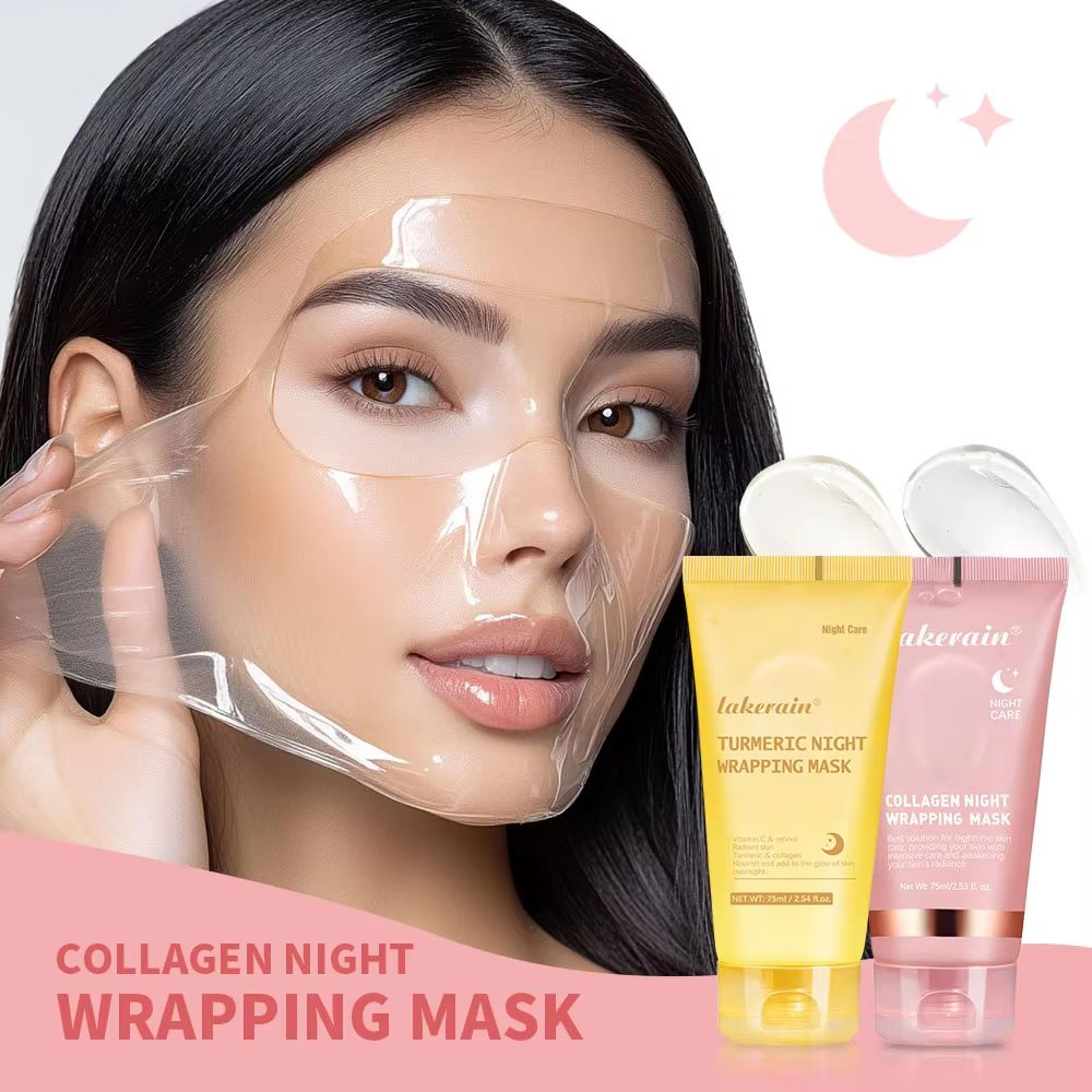 korean deep collagen peel off mask anti wrinkle skin tightening face mask overnight bio wrap
