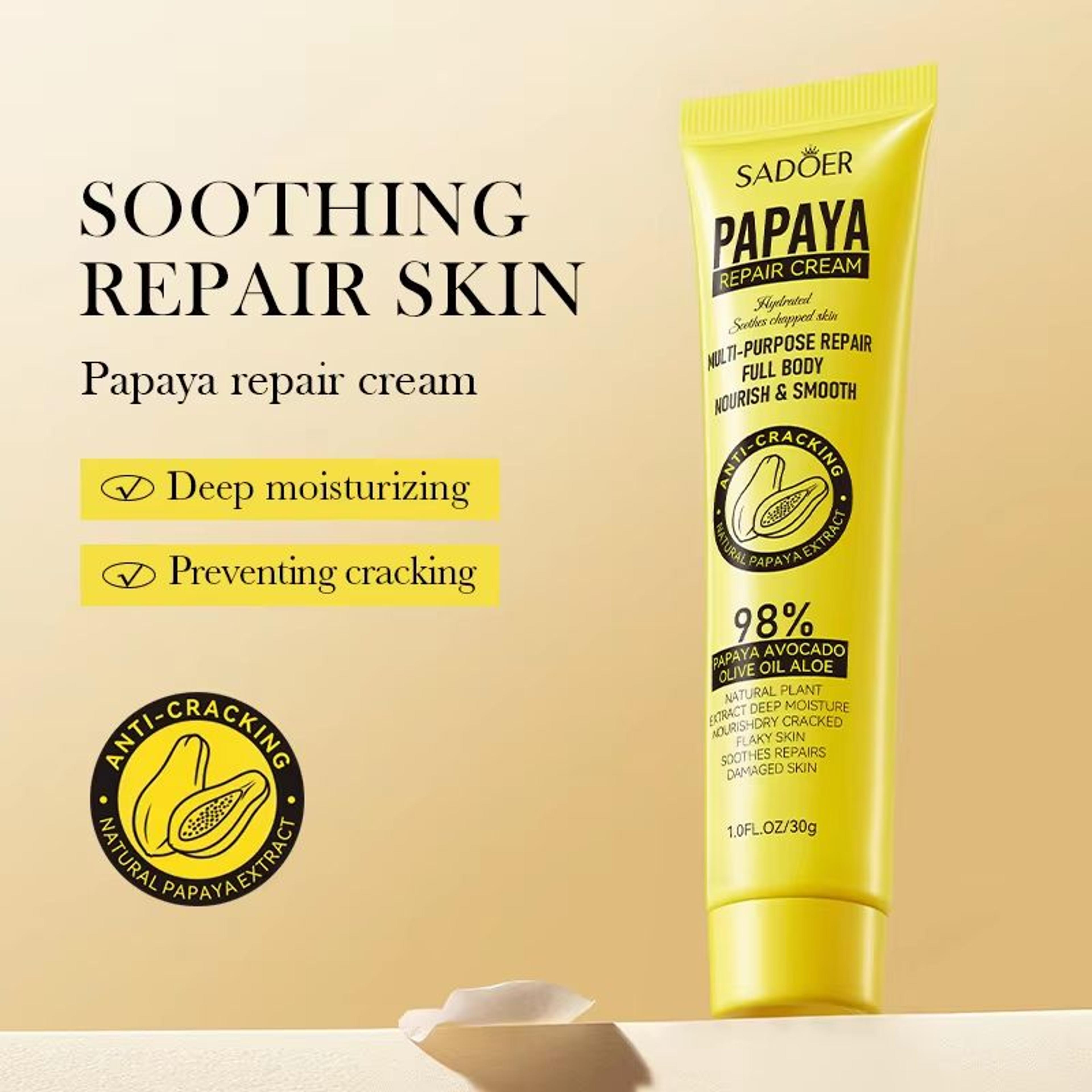 sadoer papaya repair cream hydrating papaya moisturizing cream for anti cracking skin and deep body moisturizer