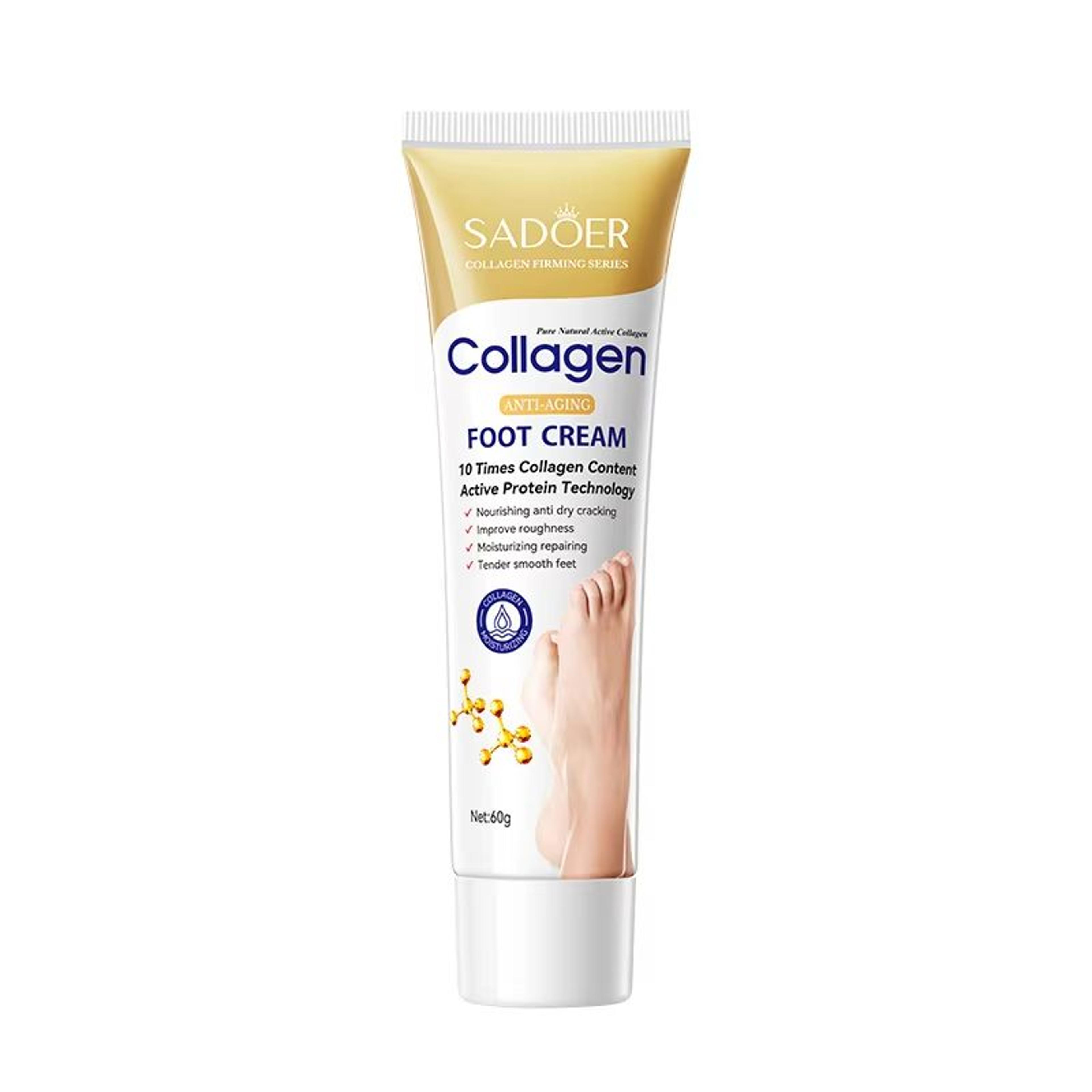 sadoer collagen foot cream deep hydrating foot repair cream for cracked heels and soft smooth feet